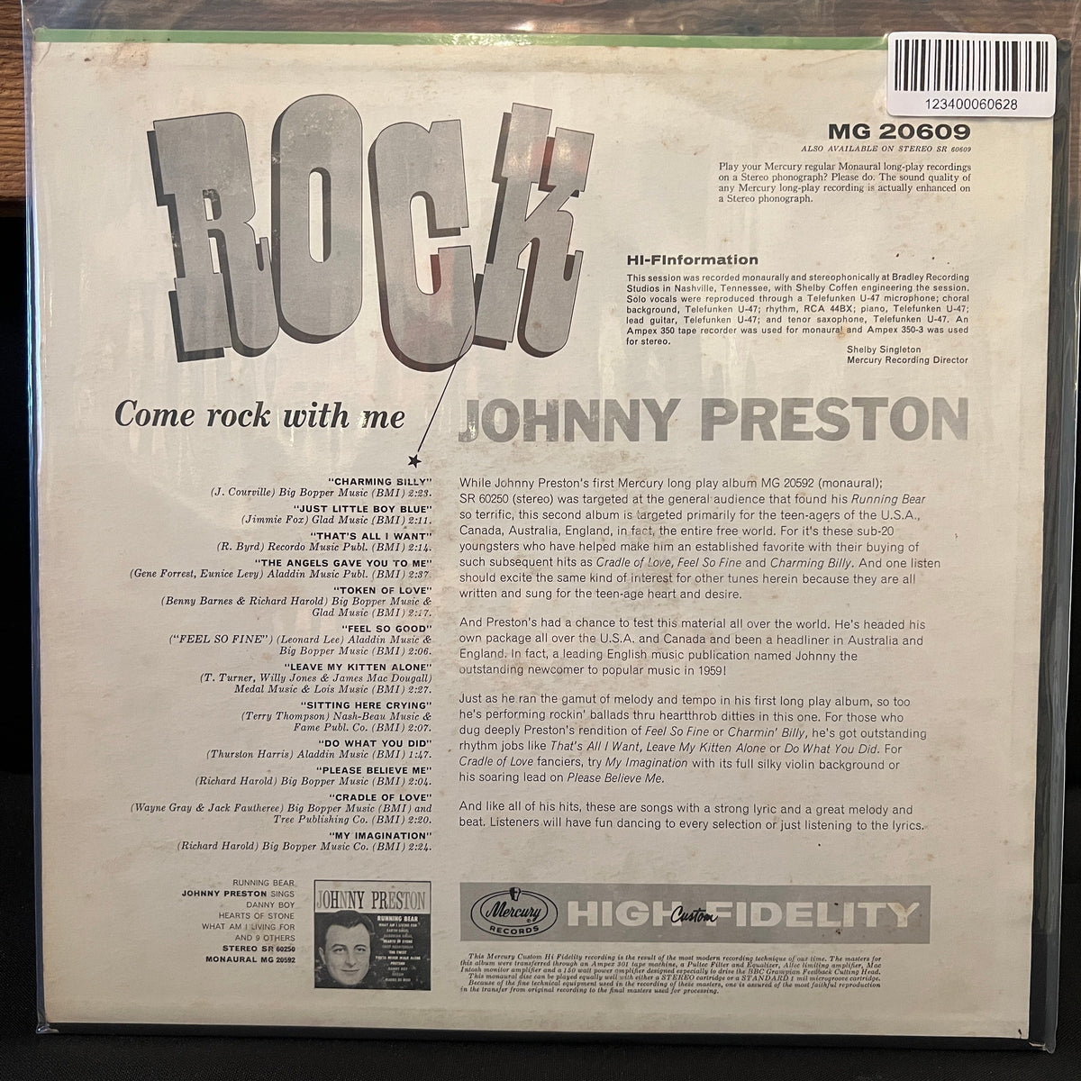 Used Vinyl: Johnny Preston "Come Rock With Me" LP (1960 Mono Press)