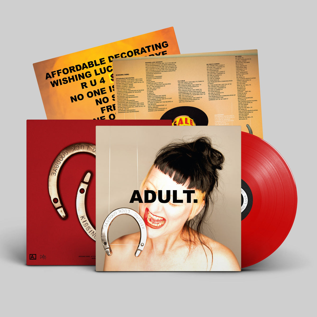 ADULT. "Kissing Luck Goodbye" LP (Opaque Red Vinyl)