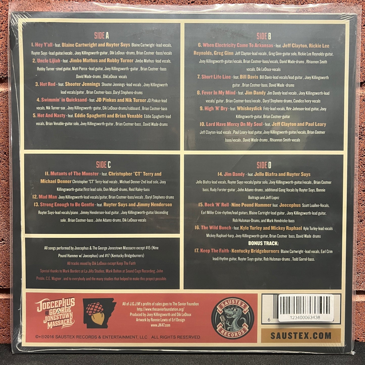 Used Vinyl: Joecephus And The George Jonestown Massacre "Mutants Of The Monster: A Tribute To Black Oak Arkansas" 2xLP (Sealed)