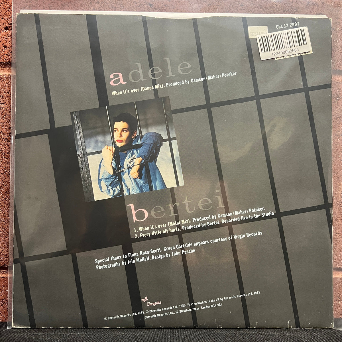 Used Vinyl: Adele Bertei "When It's Over" LP (1985 UK Press)