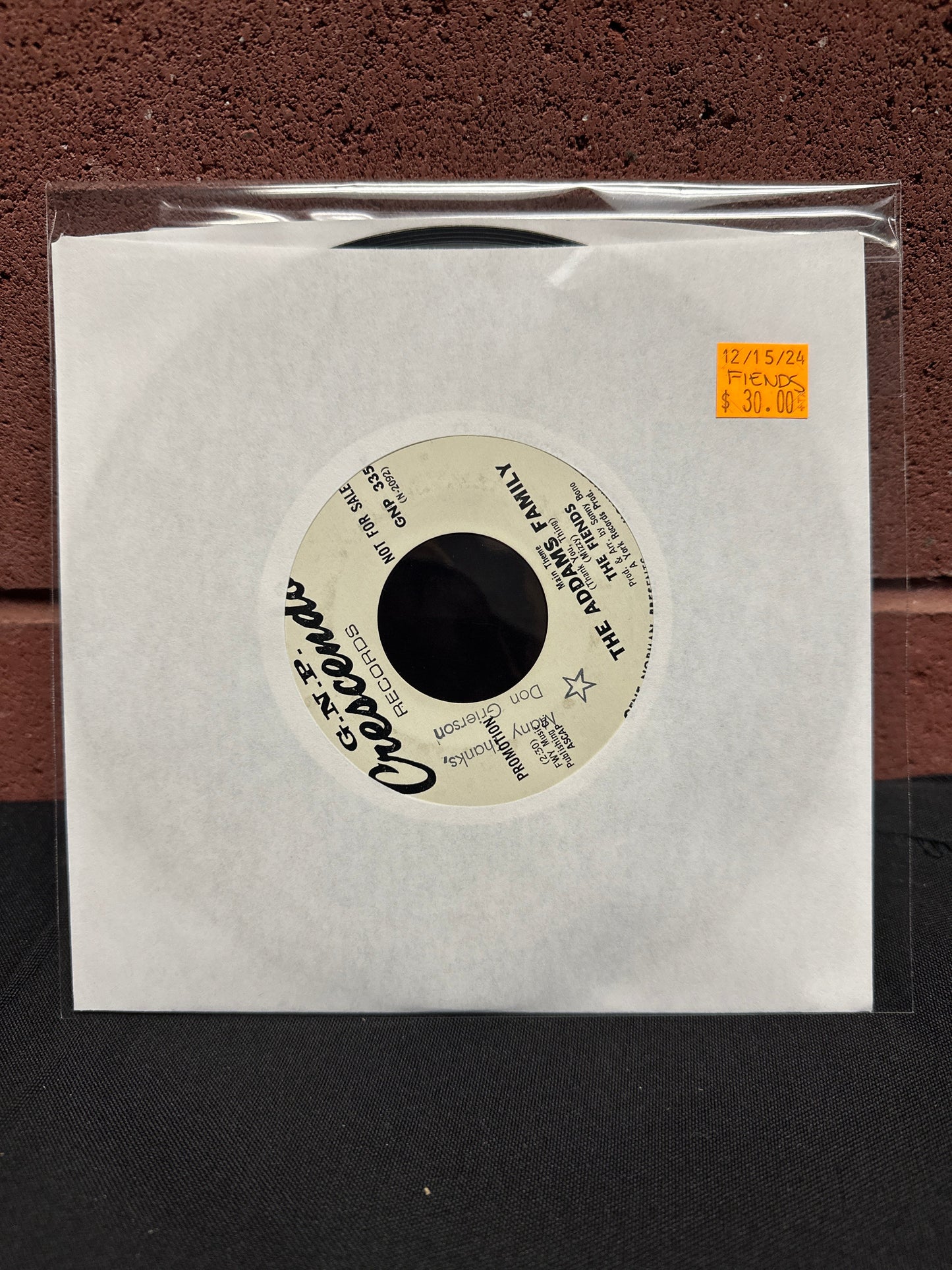 Used Vinyl: The Fiends "Main Theme The Addams Family (Thank You, Thing)" 7" (Promo)