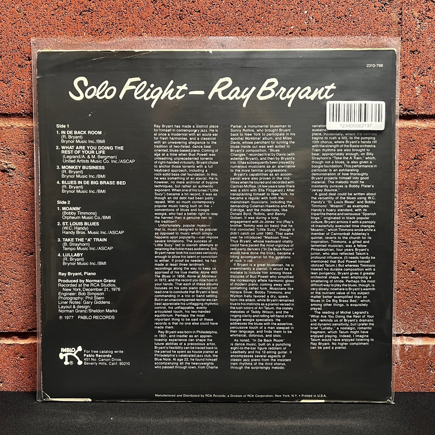 Used Vinyl: Ray Bryant "Solo Flight" LP