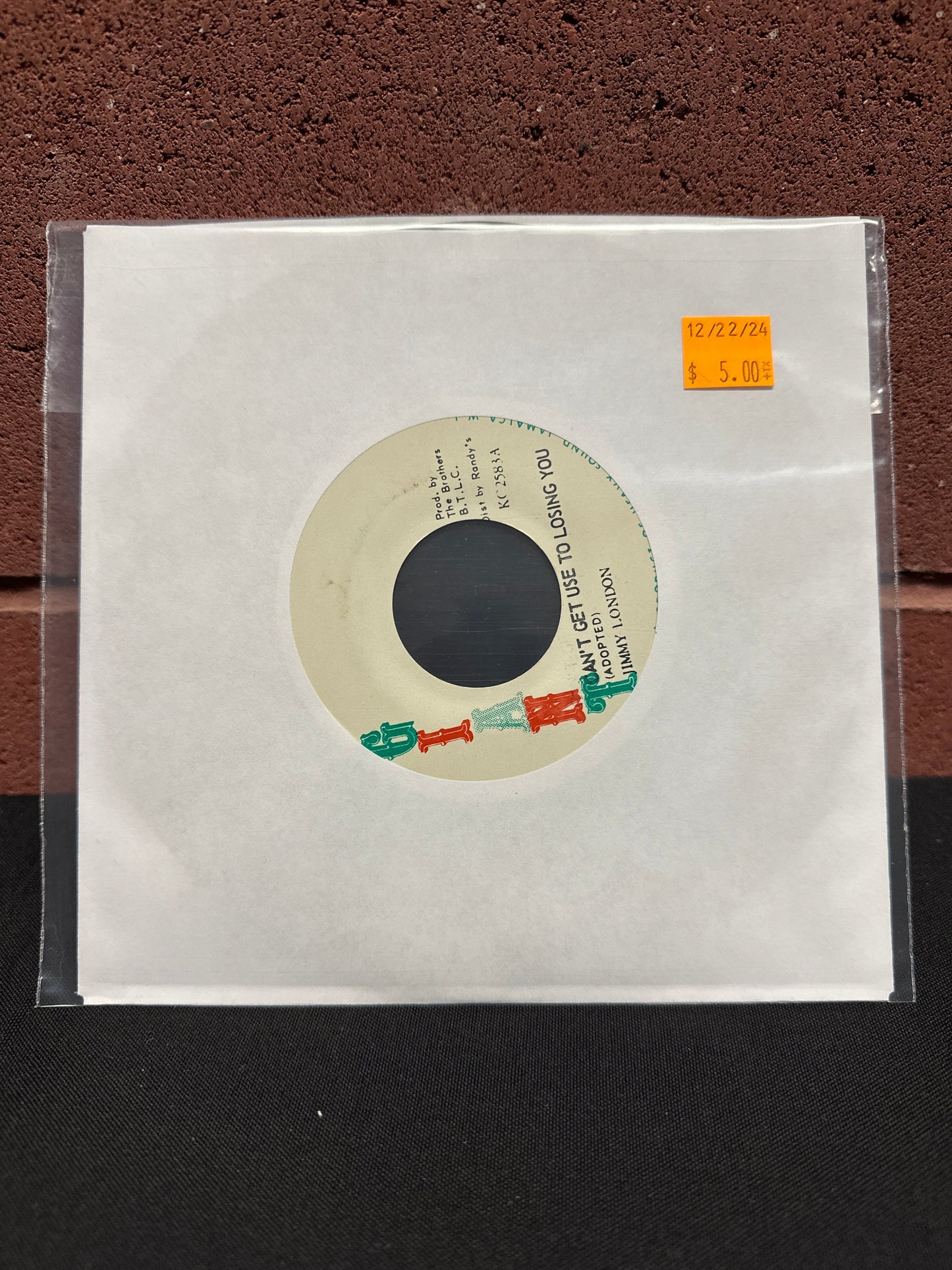 Used Vinyl: Jimmy London "Can't Get Use To Losing You" 7"