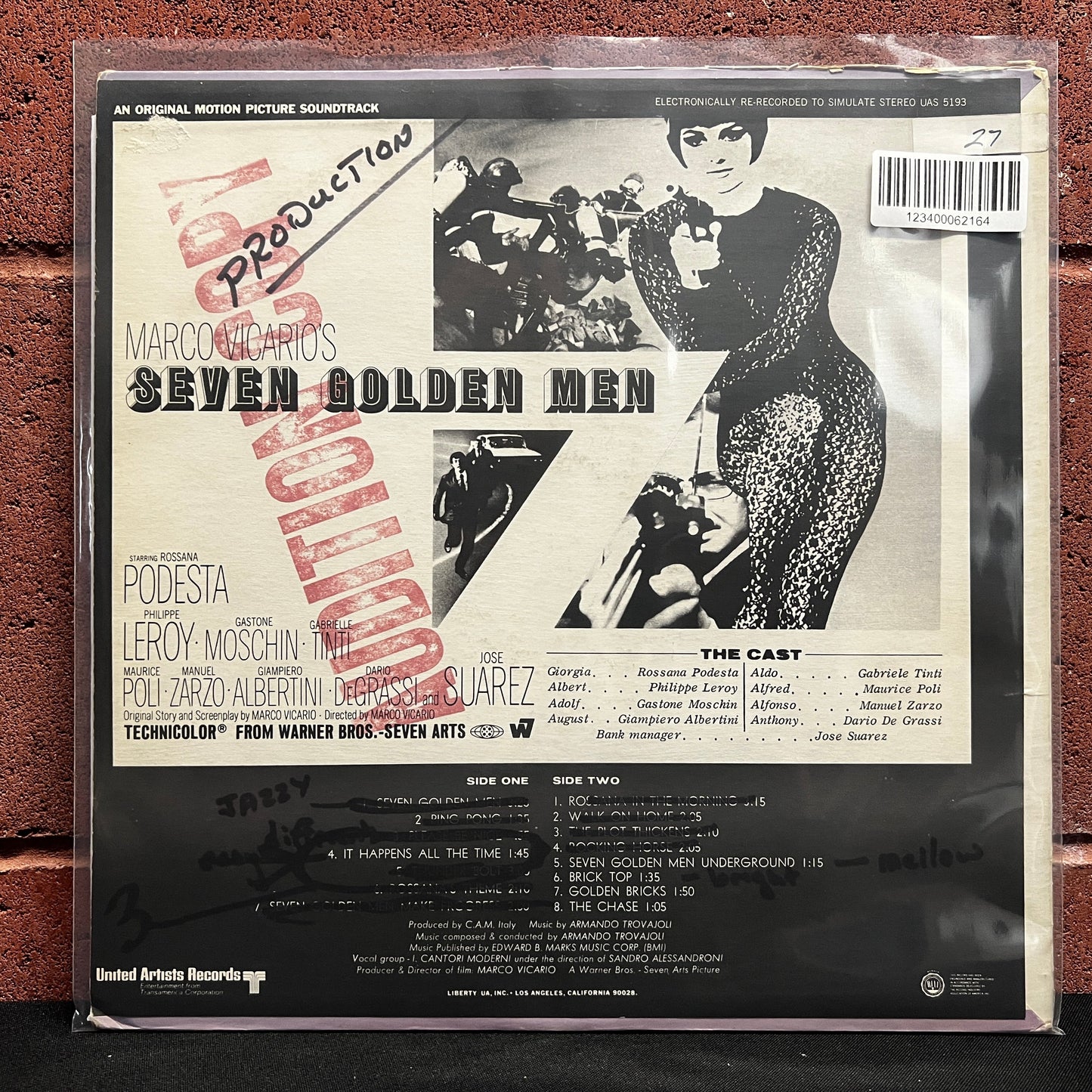 Used Vinyl: Armando Trovajoli "Seven Golden Men Original Motion Picture Soundtrack" LP