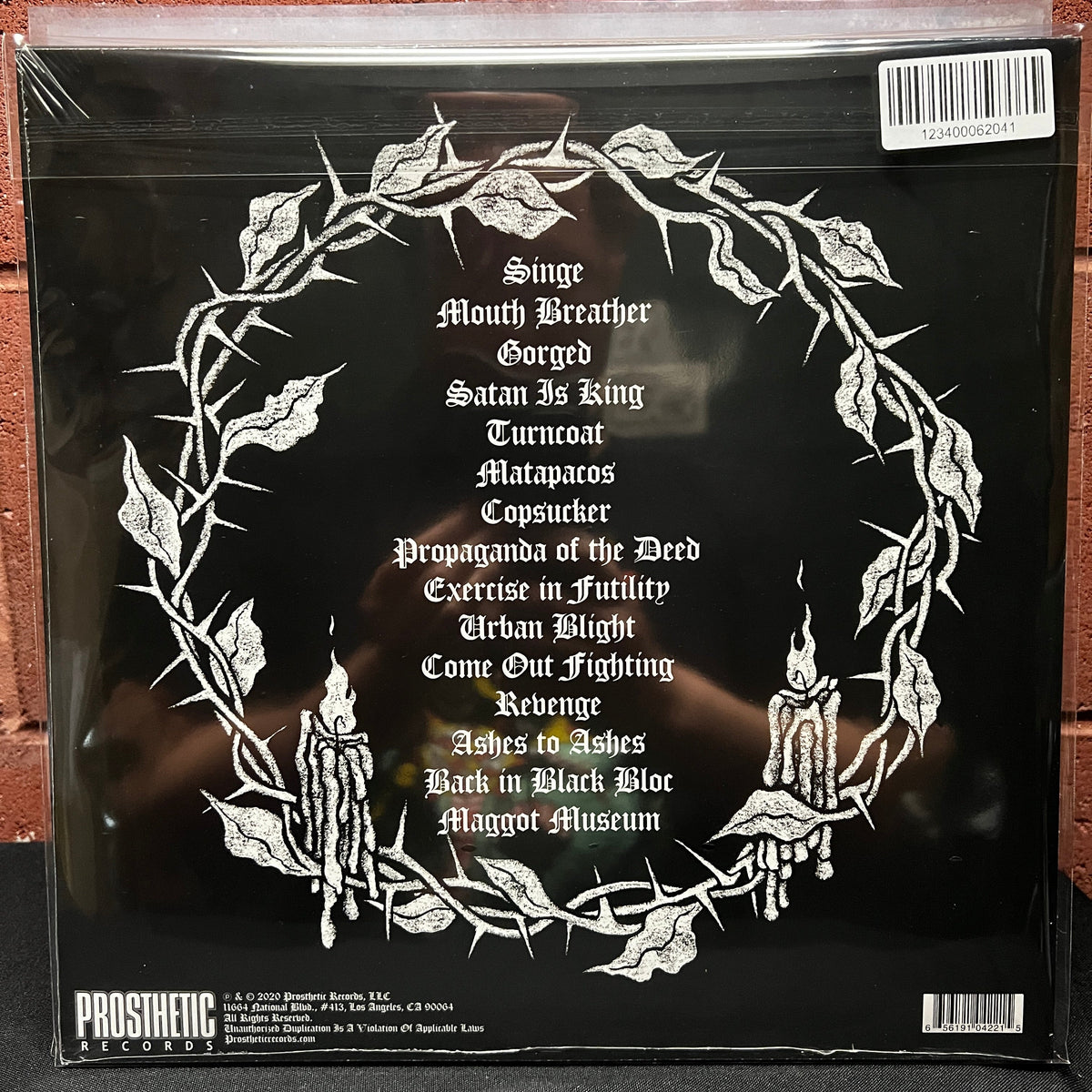 Used Vinyl: Antichrist Demoncore (ACxDC) "Satan is King" LP (Sealed, Gold with Black Swirl vinyl)