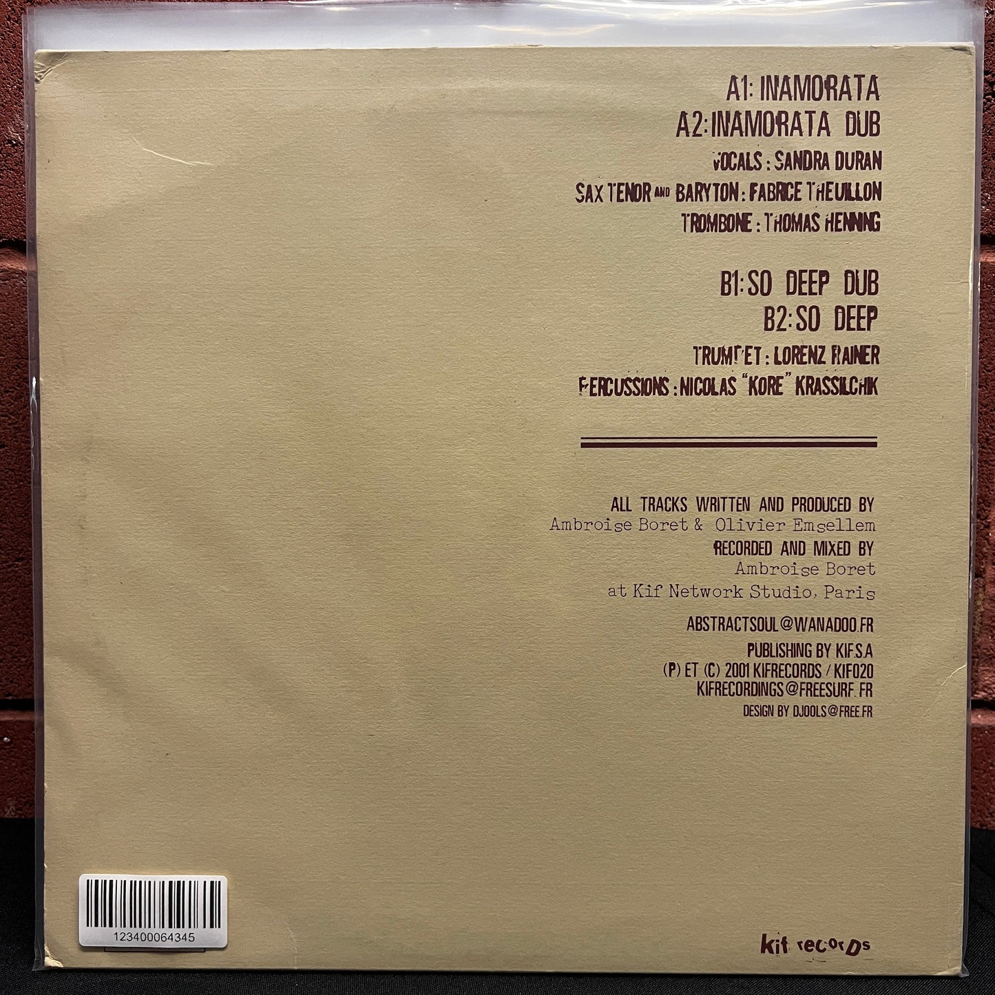Used Vinyl: Abstract Soul "Inamorata" 12" Single (French press)