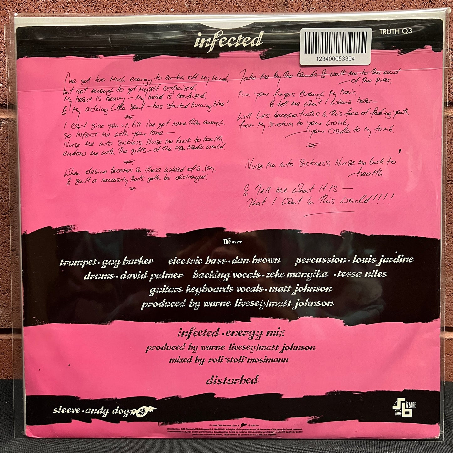 Used Vinyl: The The "Infected" 12" Single (Rare Uncensored cover)