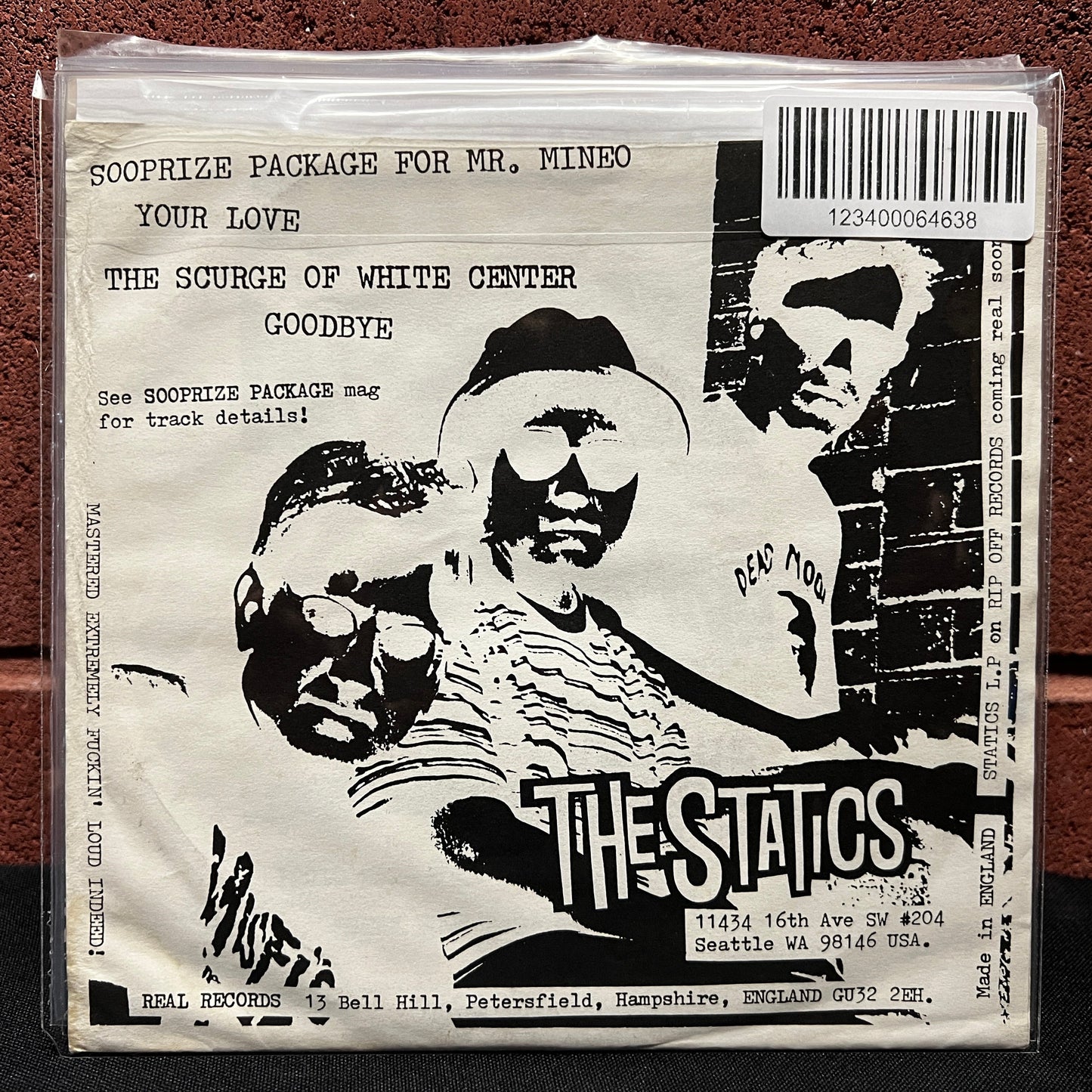 Used Vinyl: The Statics "Sooprise Package" 7" (1994 UK Press - With Sticker!)