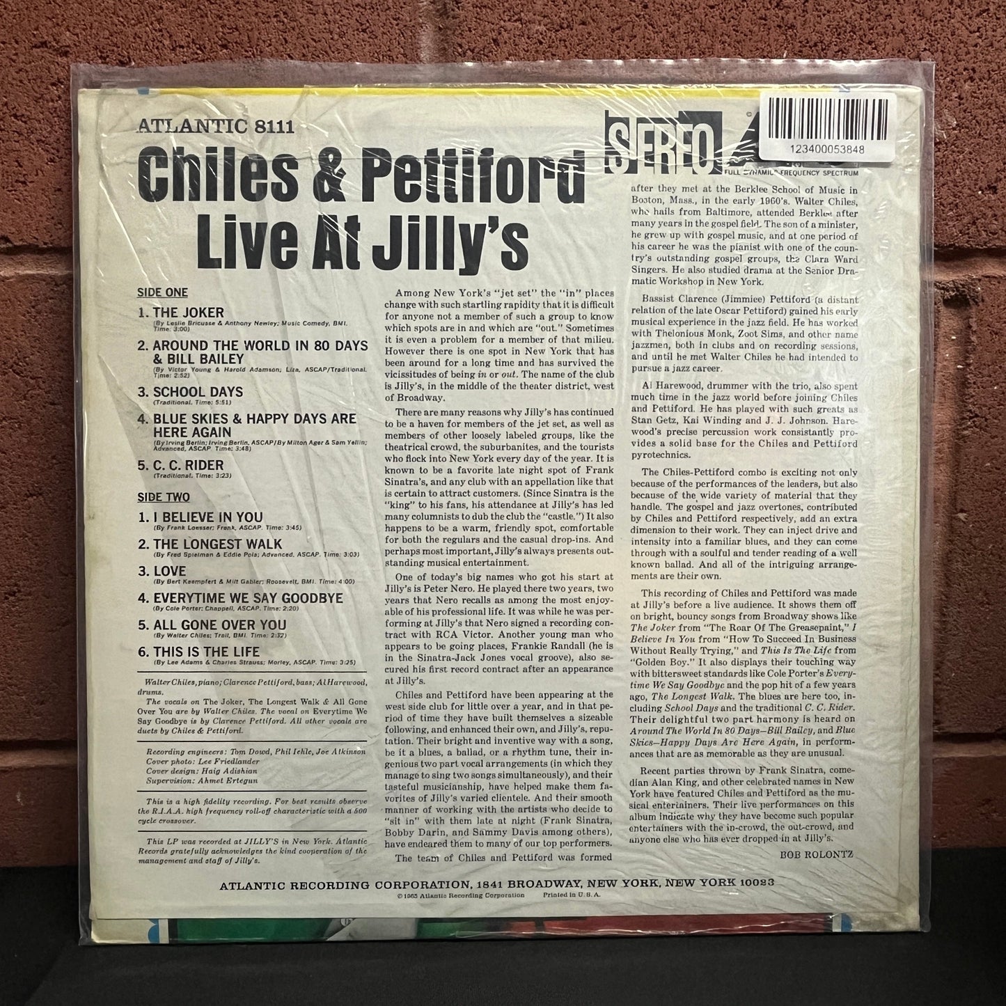 Used Vinyl: Chiles & Pettiford "Live At Jilly's" LP