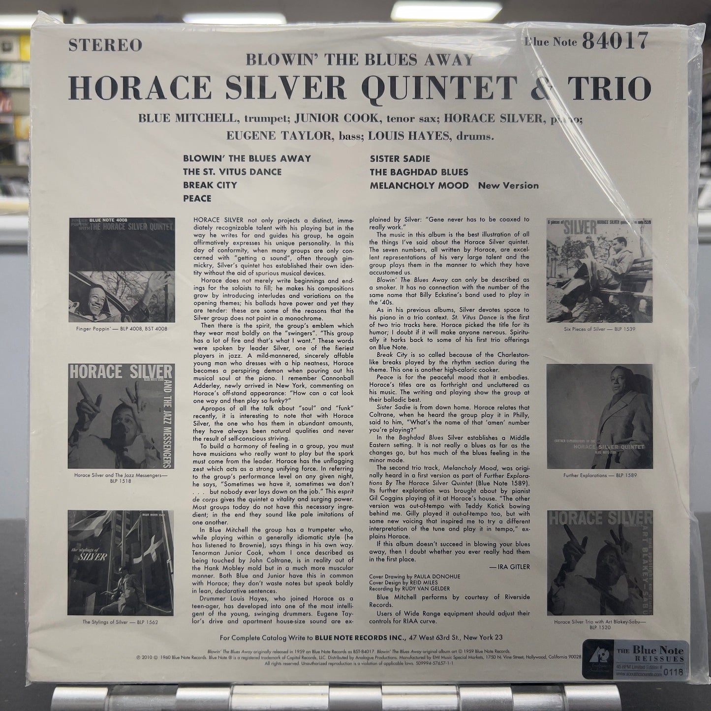The Horace Silver Quintet & Trio - Blowin' The Blues Away - Analogue Productions 45rpm LP