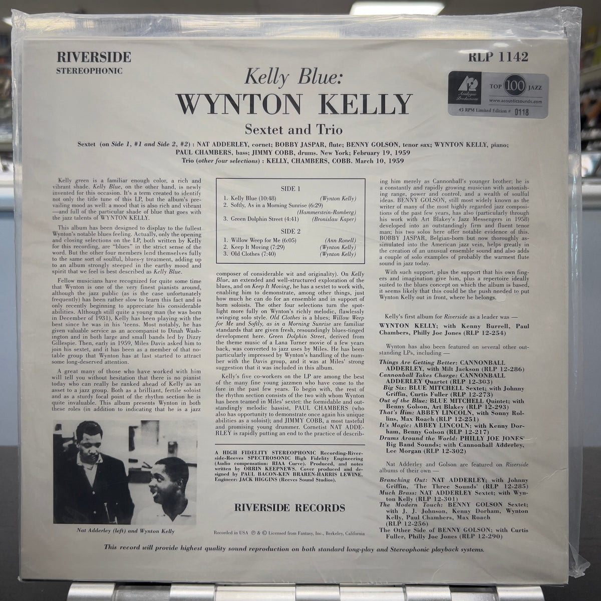 Wynton Kelly - Kelly Blue - Analogue Productions 45rpm LP