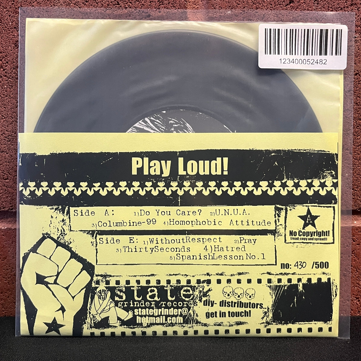 Used Vinyl: Greed "We Don't Need Your Big Business" 7"