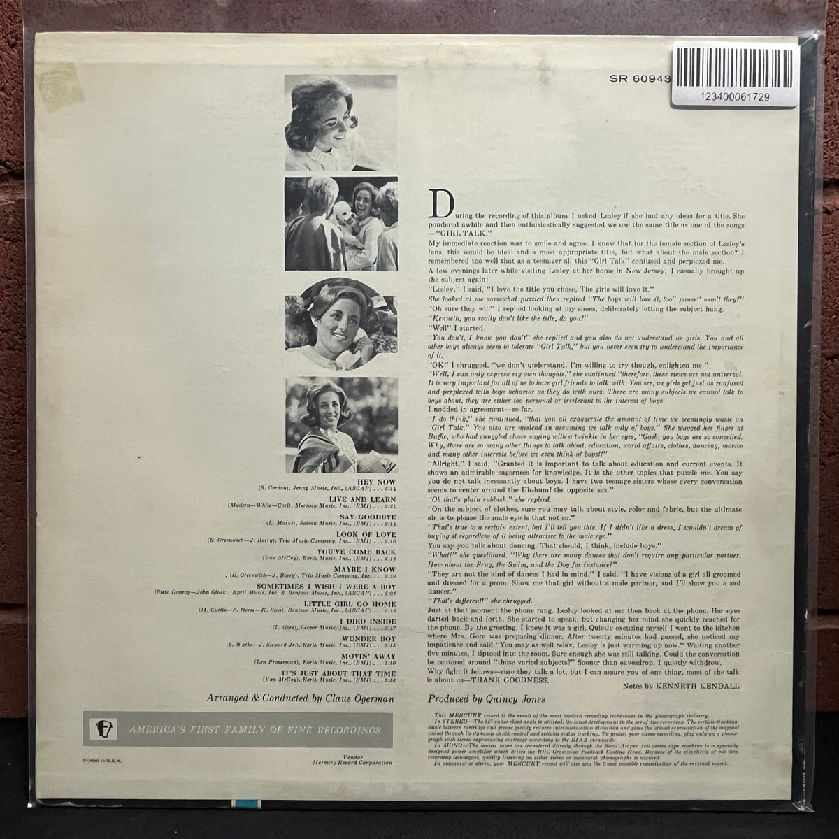 Used Vinyl: Leslie Gore "Girl Talk" LP (1964 Mono Press)