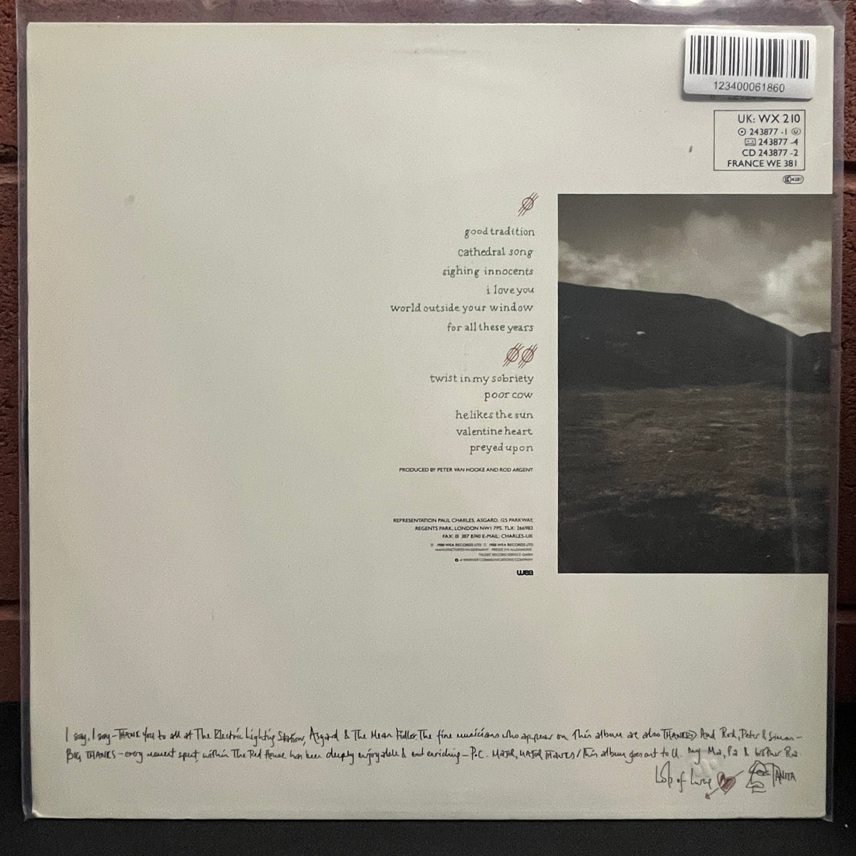 Used Vinyl: Tanita Tikaram "Ancient Heart" LP (1988 Euro Press)