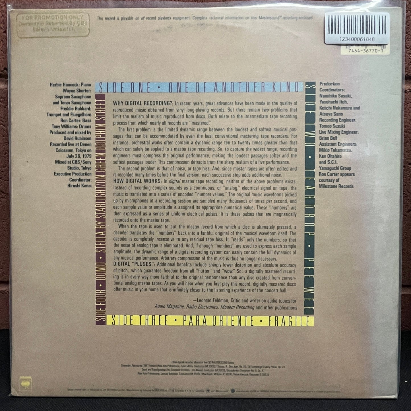 Used Vinyl: The V.S.O.P. Quintet "Live Under The Sky" 2xLP (1980 Promo)