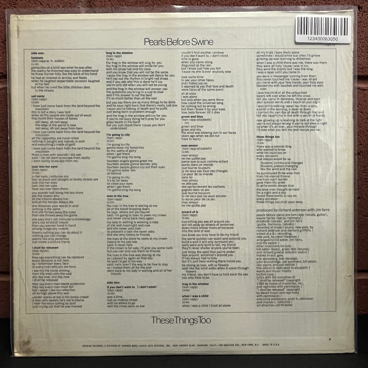 Used Vinyl: Pearls Before Swine "These Things Too" LP (1969 Press)