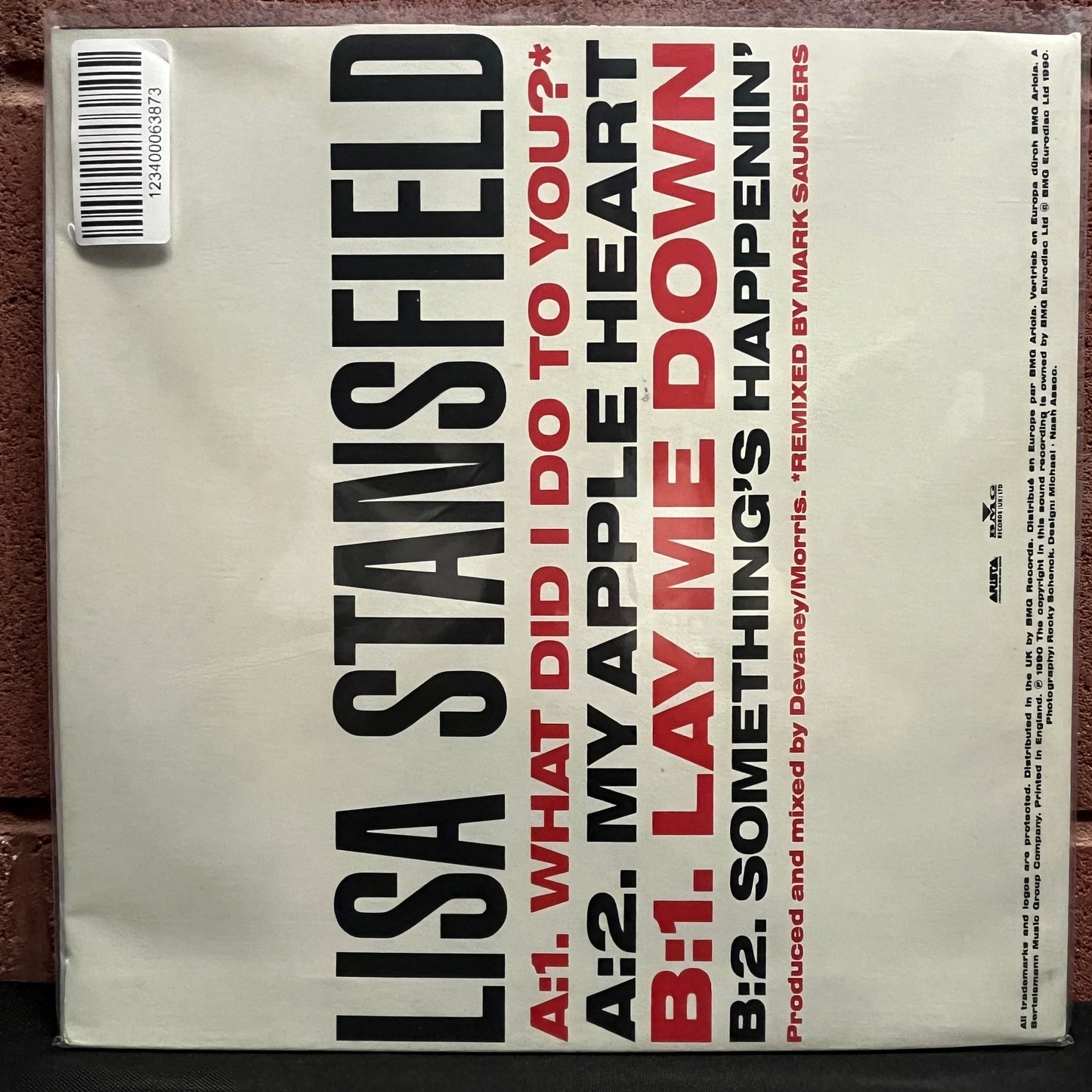 Used Vinyl: Lisa Stansfield "What Did I Do To You?" 10" (1990 Press - Clear Vinyl)
