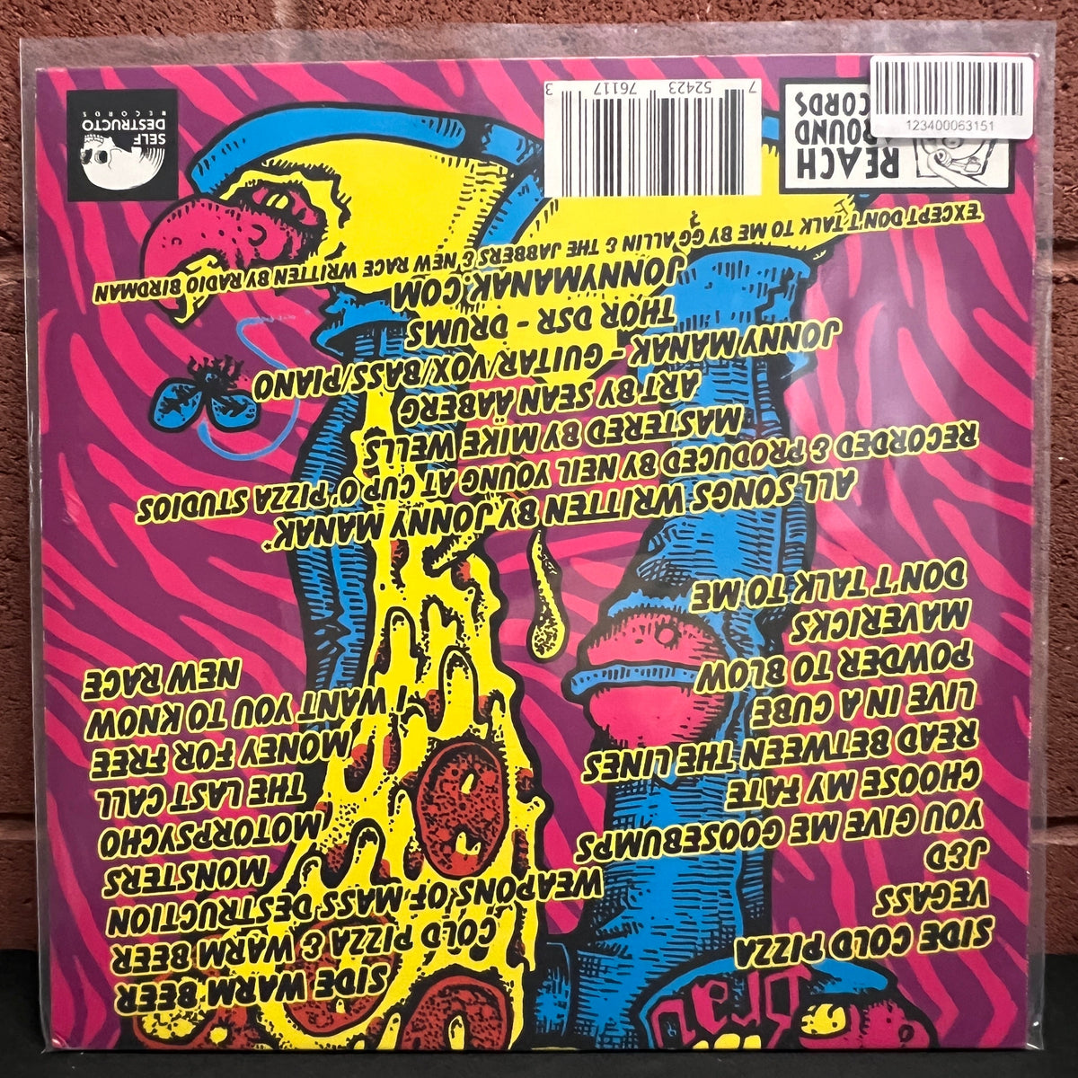 Used Vinyl: Jonny Manak And The Depressives "Cold Pizza & Warm Beer" LP (2015 Press - Hot Pink Vinyl)