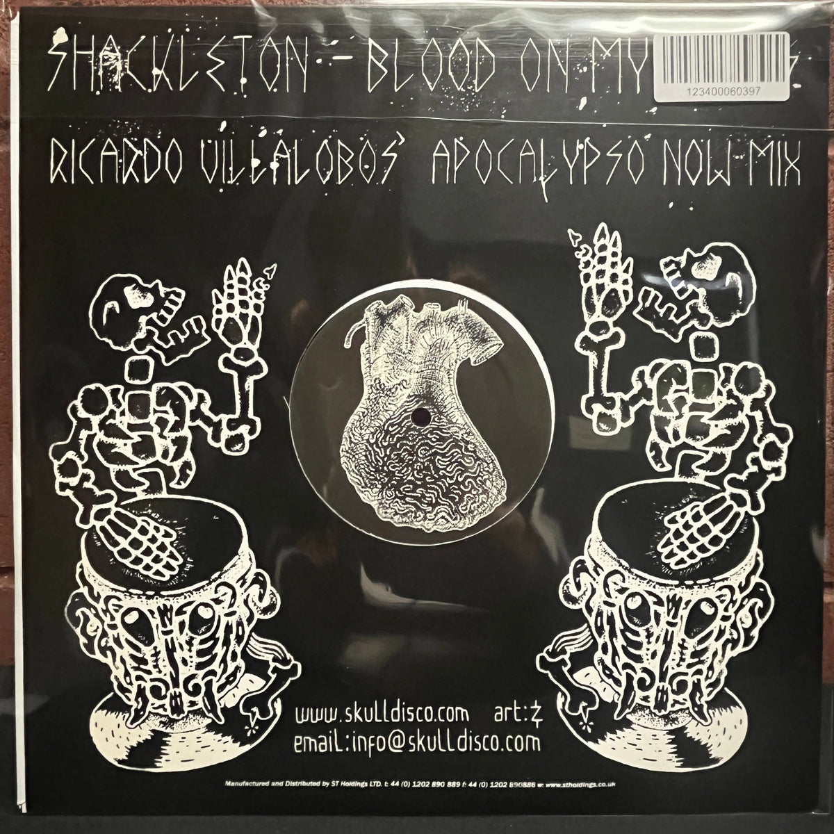 Used Vinyl: Shackleton "Blood On My Hands (Ricardo Villalobos' Apocalypso Now Mix)" 12" Single