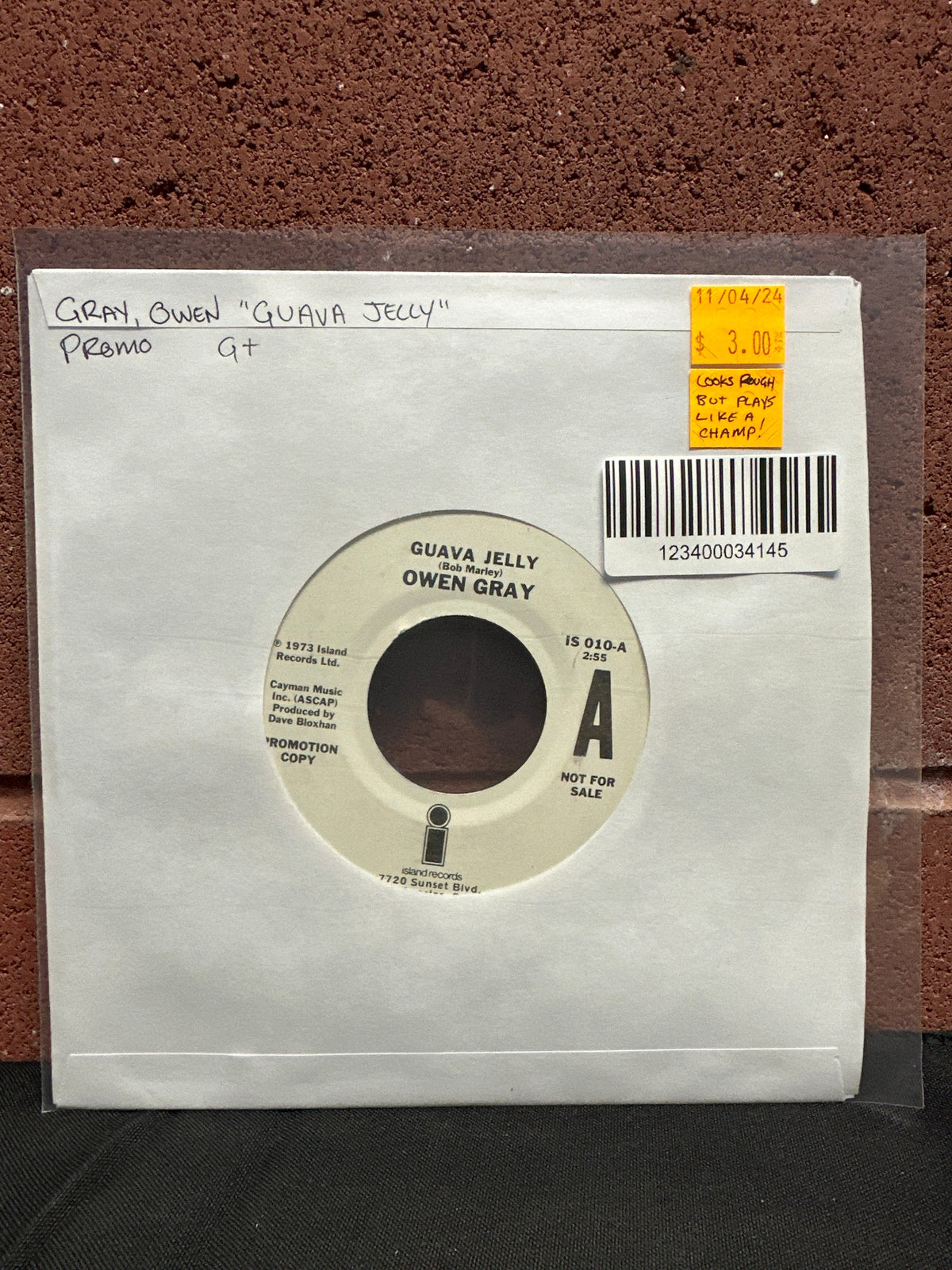 Used Vinyl: Owen Gray "Guava Jelly / Please Don't Let Me Go" 7" (Promo)