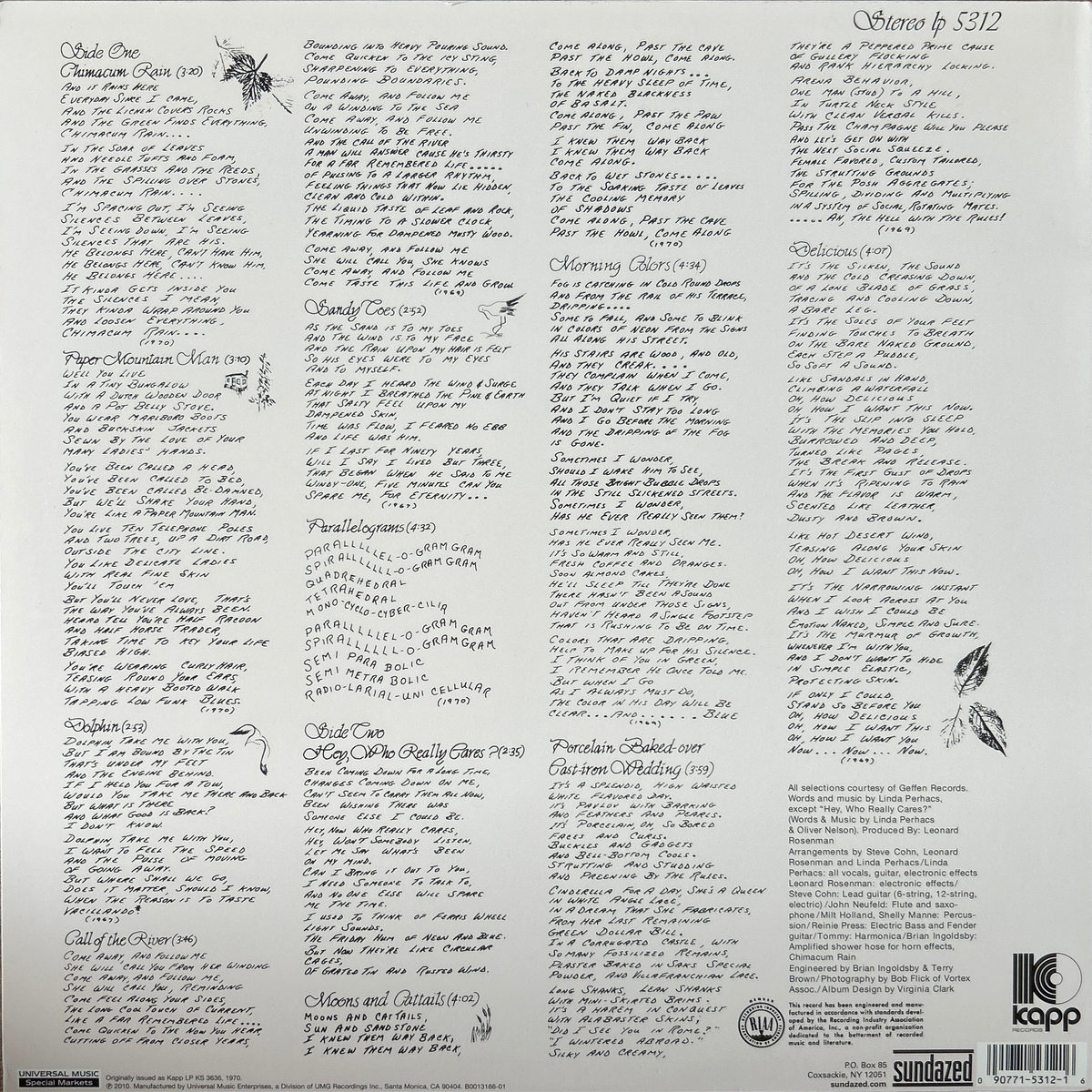 [Used LP] Perhacs, Linda / Parallelograms