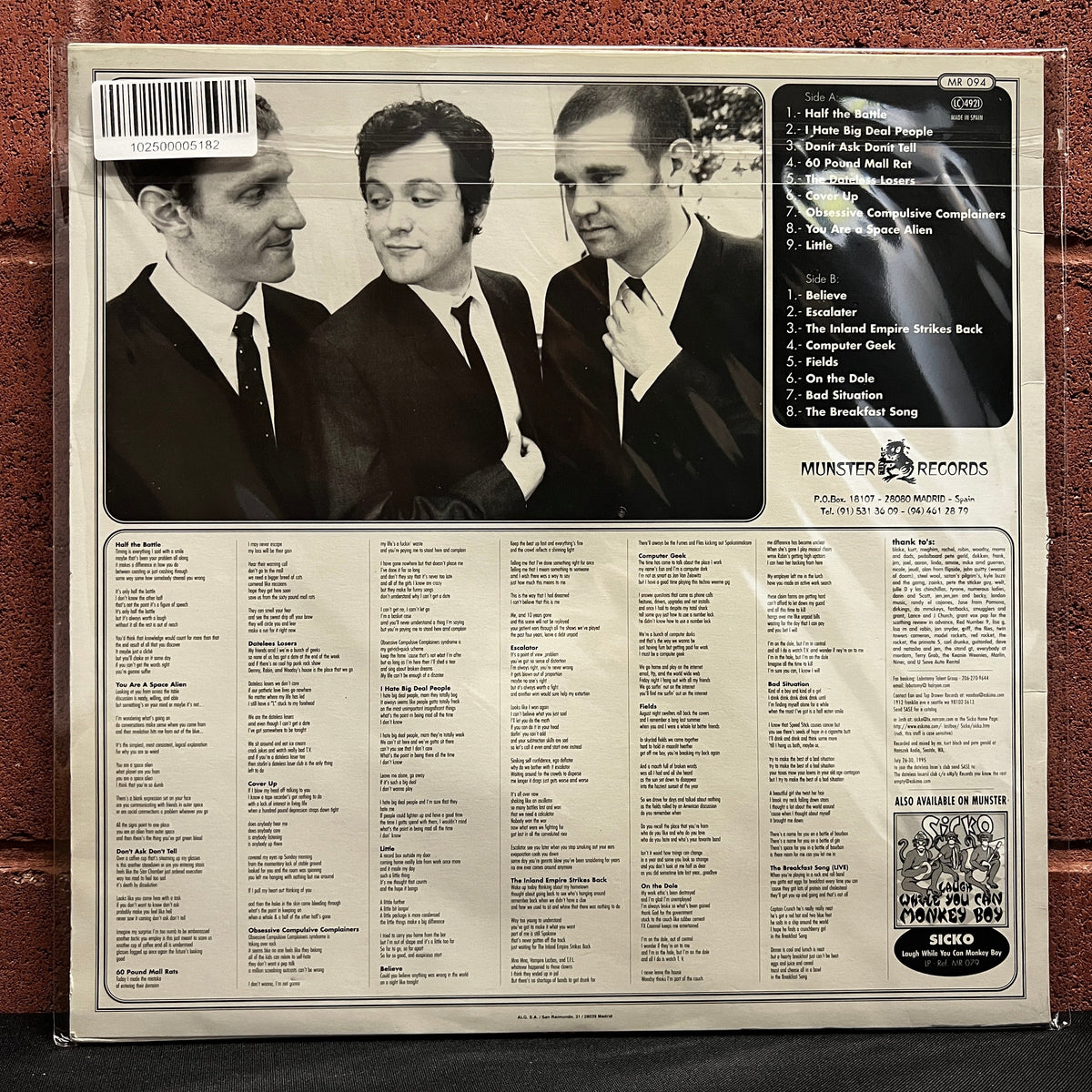 Used Vinyl: Sicko "Chef Boy-R-U-Dum" LP (1995 Munster Press)