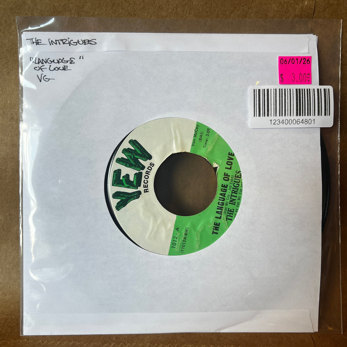 Used Vinyl: The Intrigues "The Language Of Love / I Got Love" 7" (1971 Press)