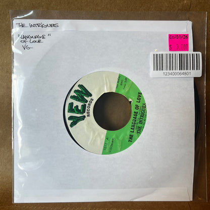 Used Vinyl: The Intrigues "The Language Of Love / I Got Love" 7" (1971 Press)