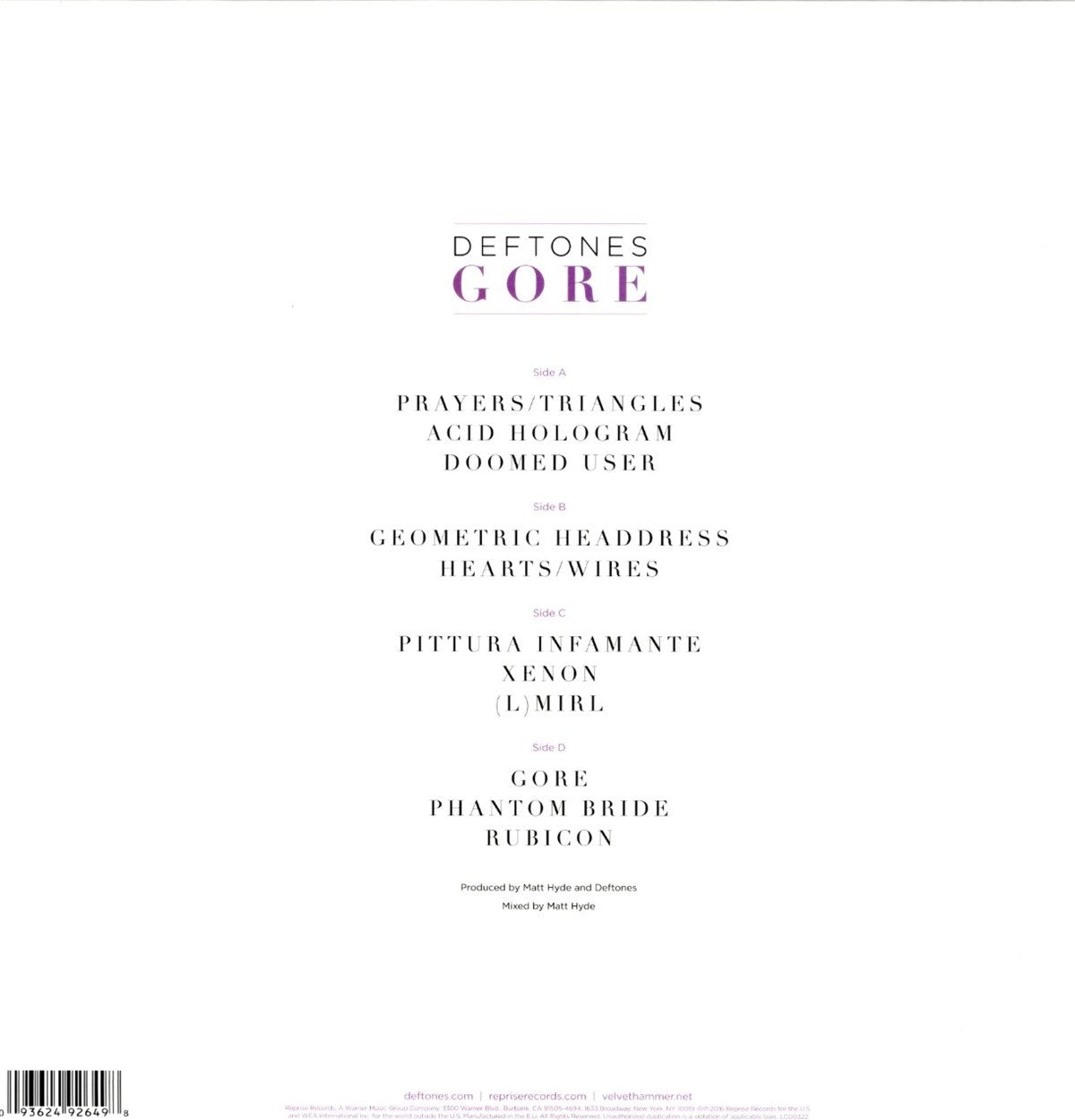 Deftones/Gore (White Vinyl) [LP]