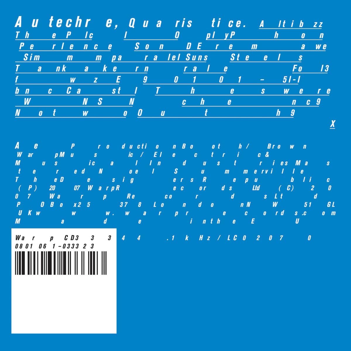 Autechre/Quaristice [LP]