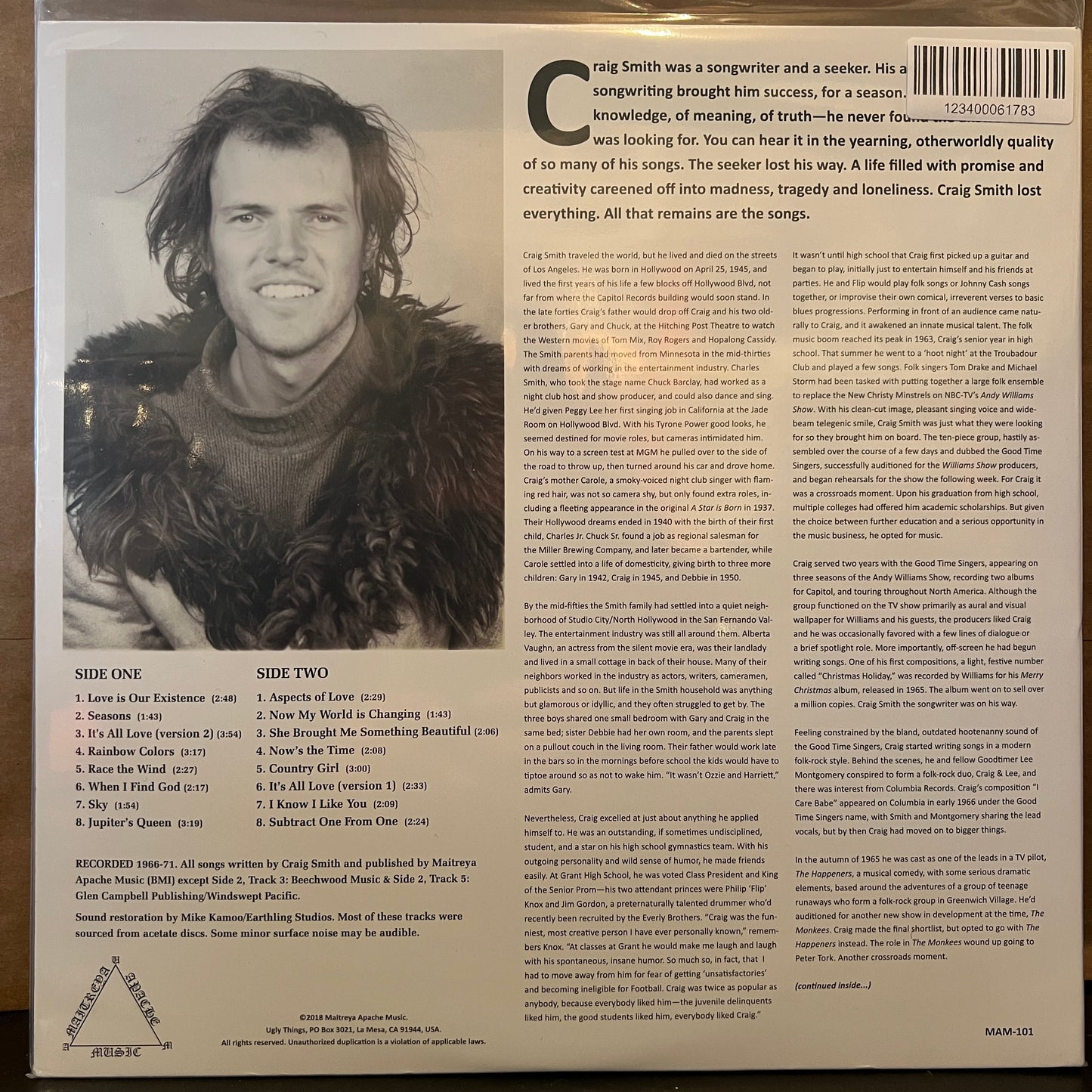 Used Vinyl: Craig Smith "Love Is Our Existence" 2xLP (2018 Press)