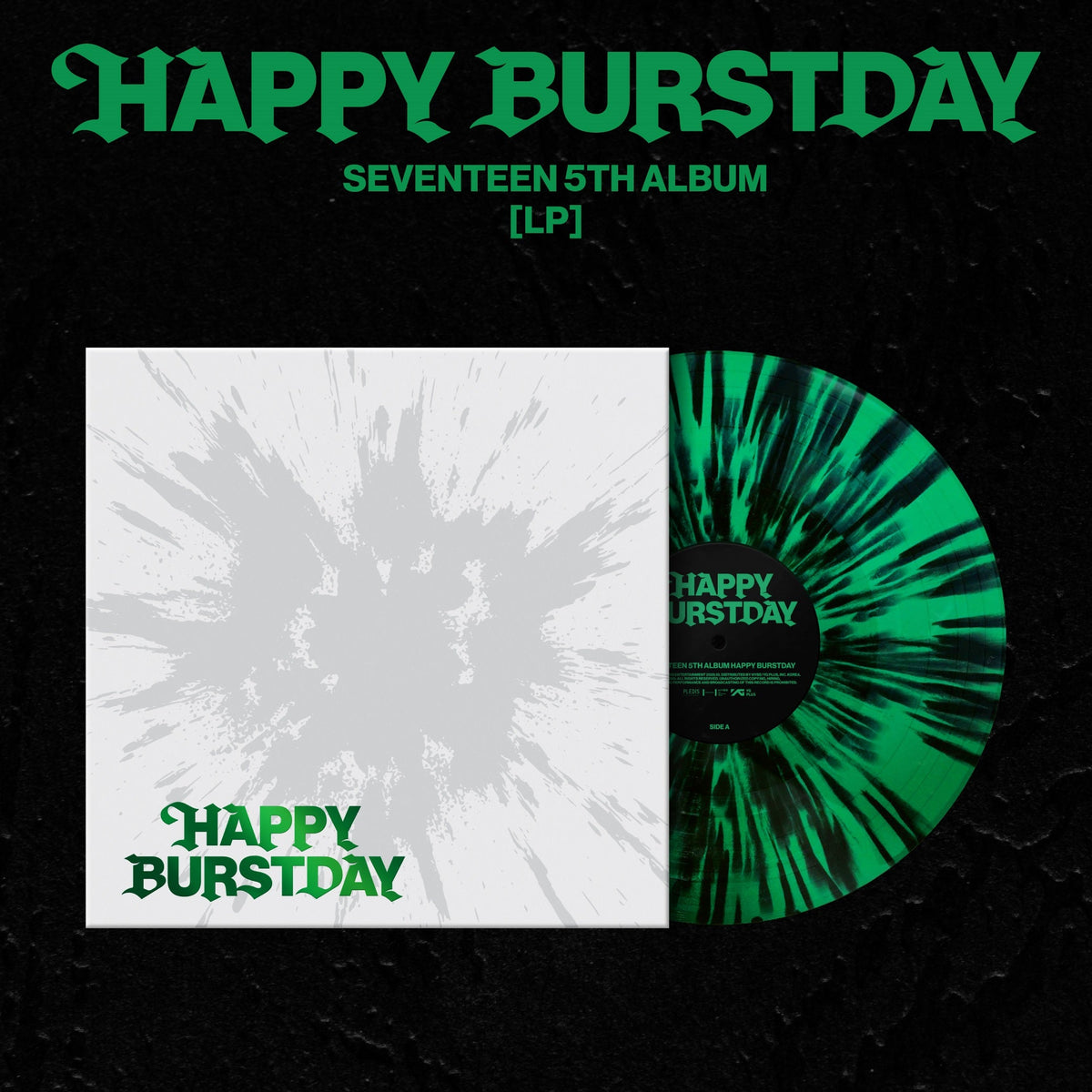DAMAGED COVER: SEVENTEEN "SEVENTEEN 5th Album 'HAPPY BURSTDAY'" LP (Black Splatter on Evergreen Vinyl)