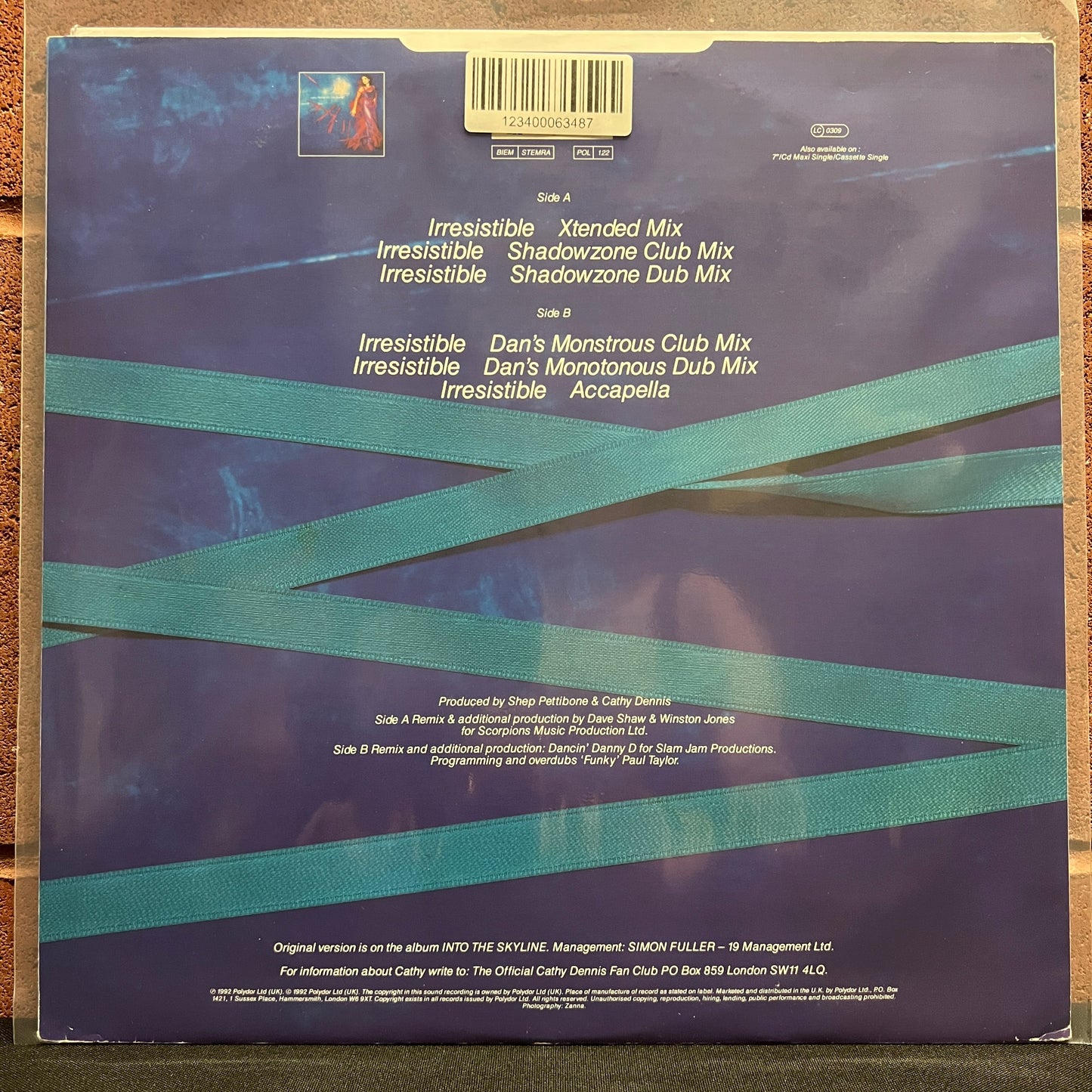 Used Vinyl: Cathy Dennis ‎"Irresistible" 12" (1992 UK Press)