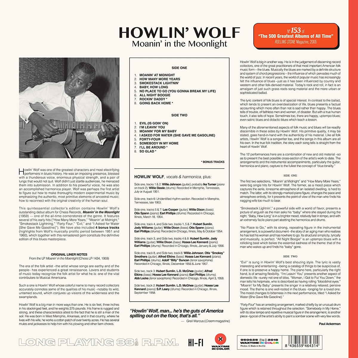 Howlin' Wolf/Moanin' In The Moonlight (Coloured Vinyl) [LP]