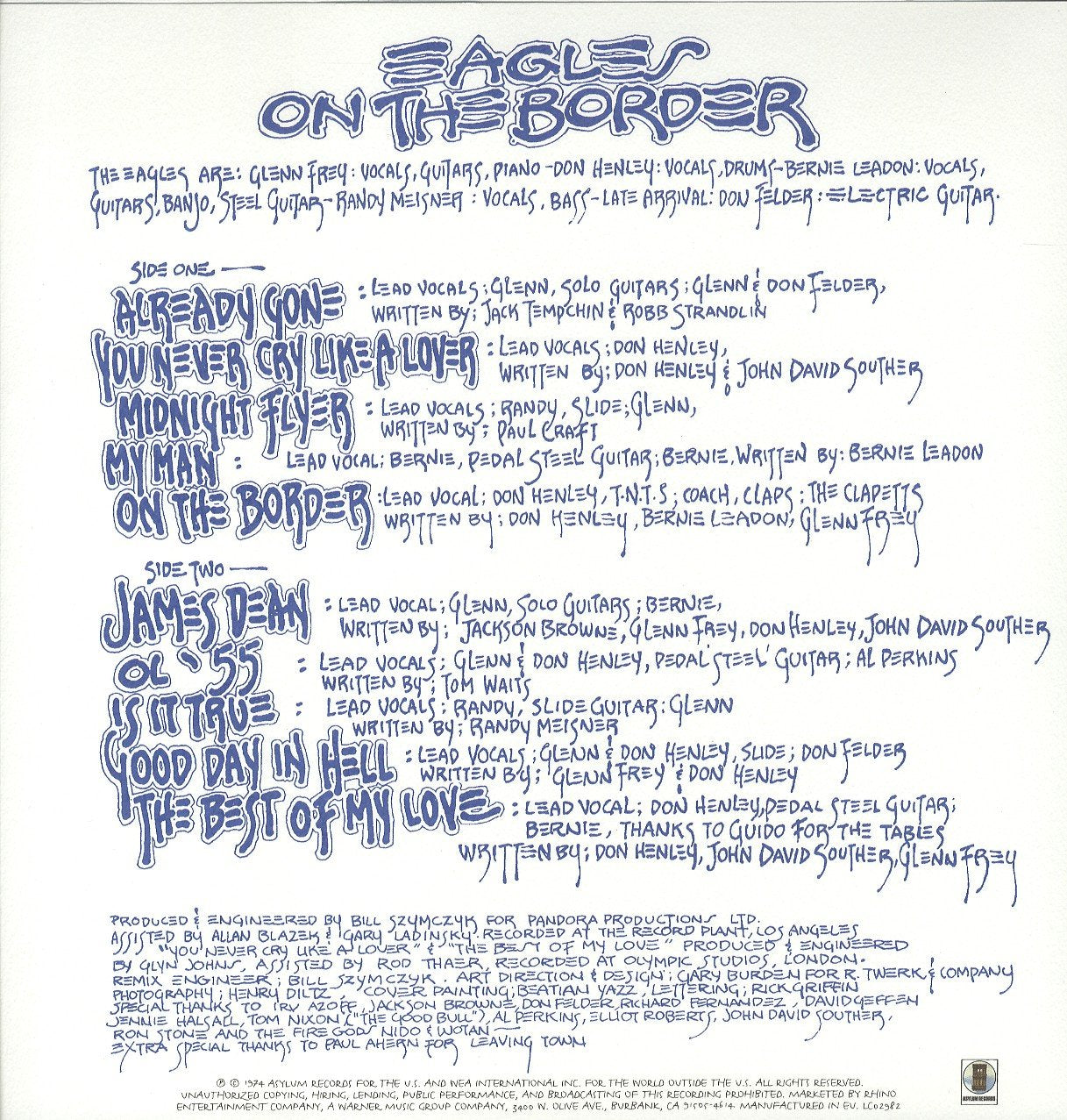 Eagles/On the Border [LP]