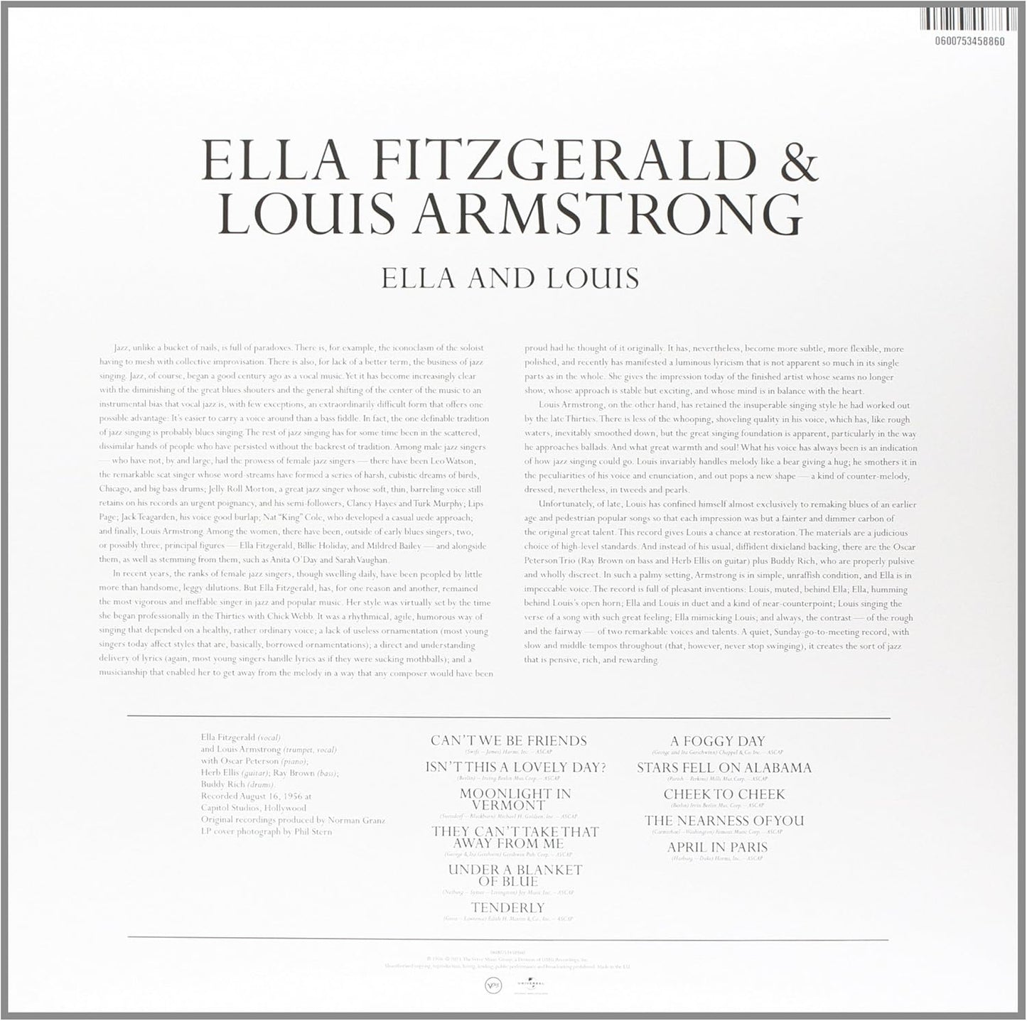 Fitzgerald, Ella & Armstrong, Louis/Ella And Louis [LP]
