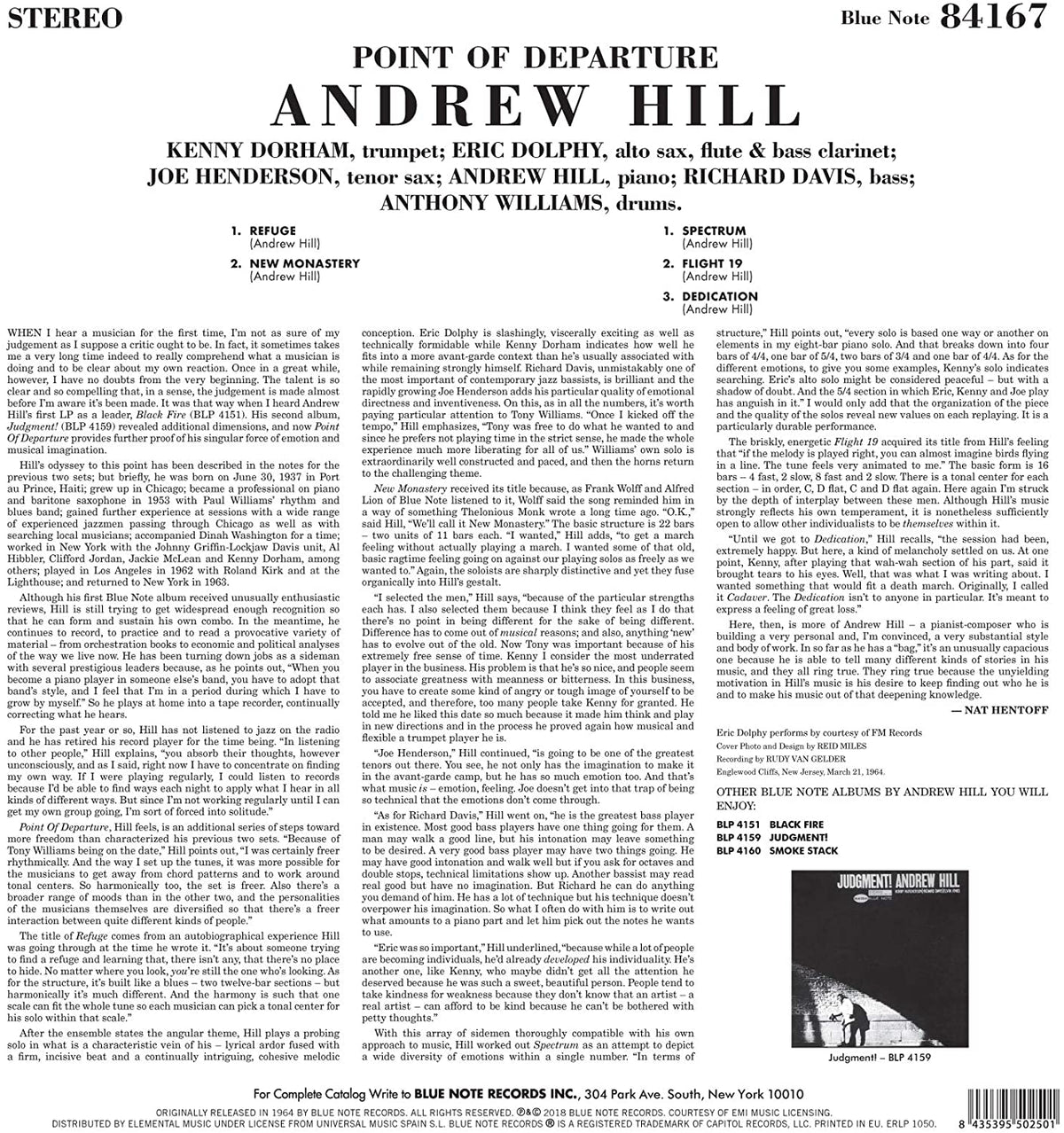 Hill, Andrew/Point Of Departure [LP]