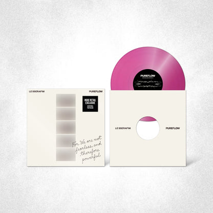 LE SSERAFIM "2nd Studio Album ‘PUREFLOW’ pt.1 Vinyl" LP (Indie Exclusive Electric Hot Pink Glitter Version)