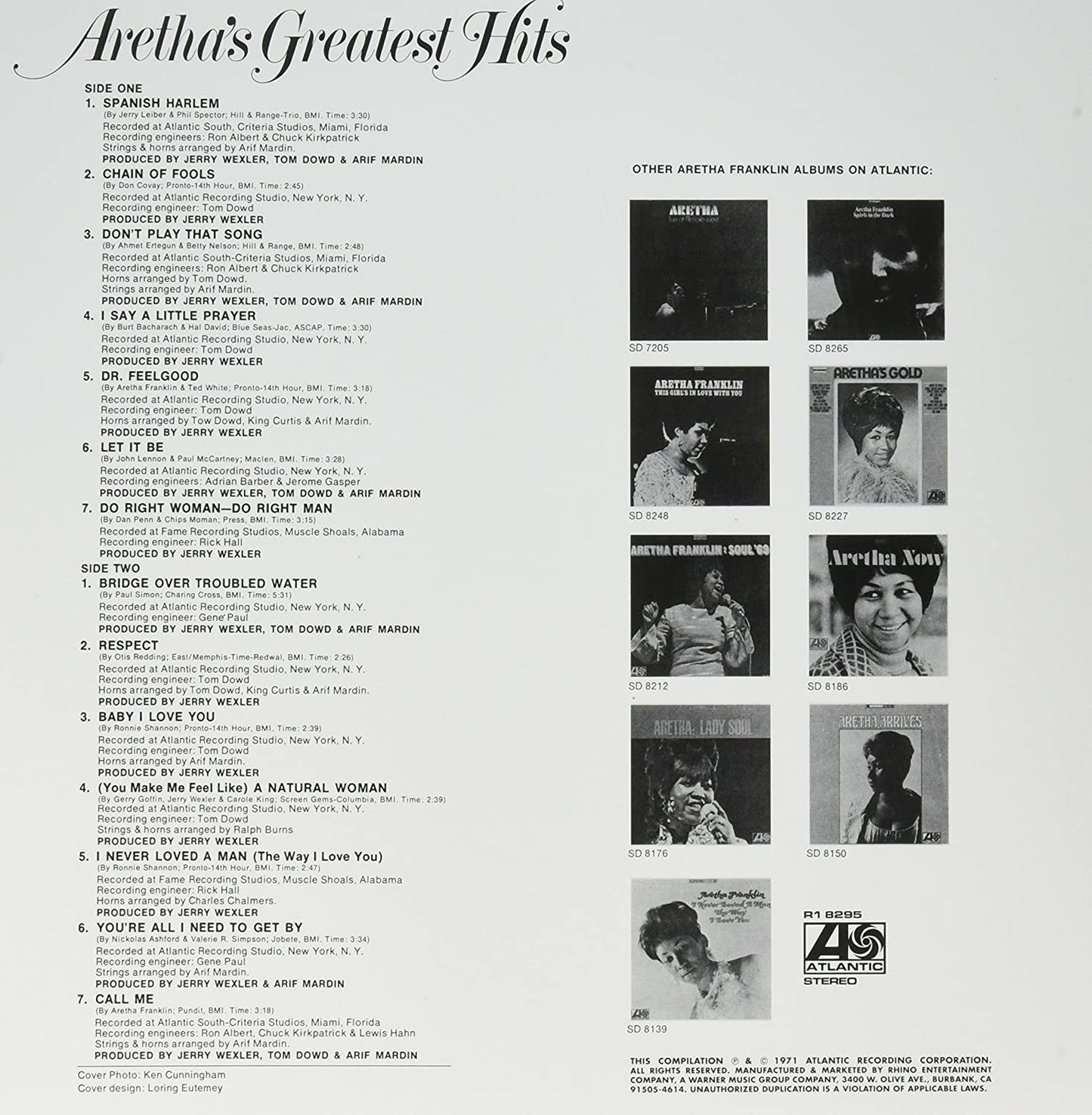 Franklin, Aretha/Greatest Hits [LP]