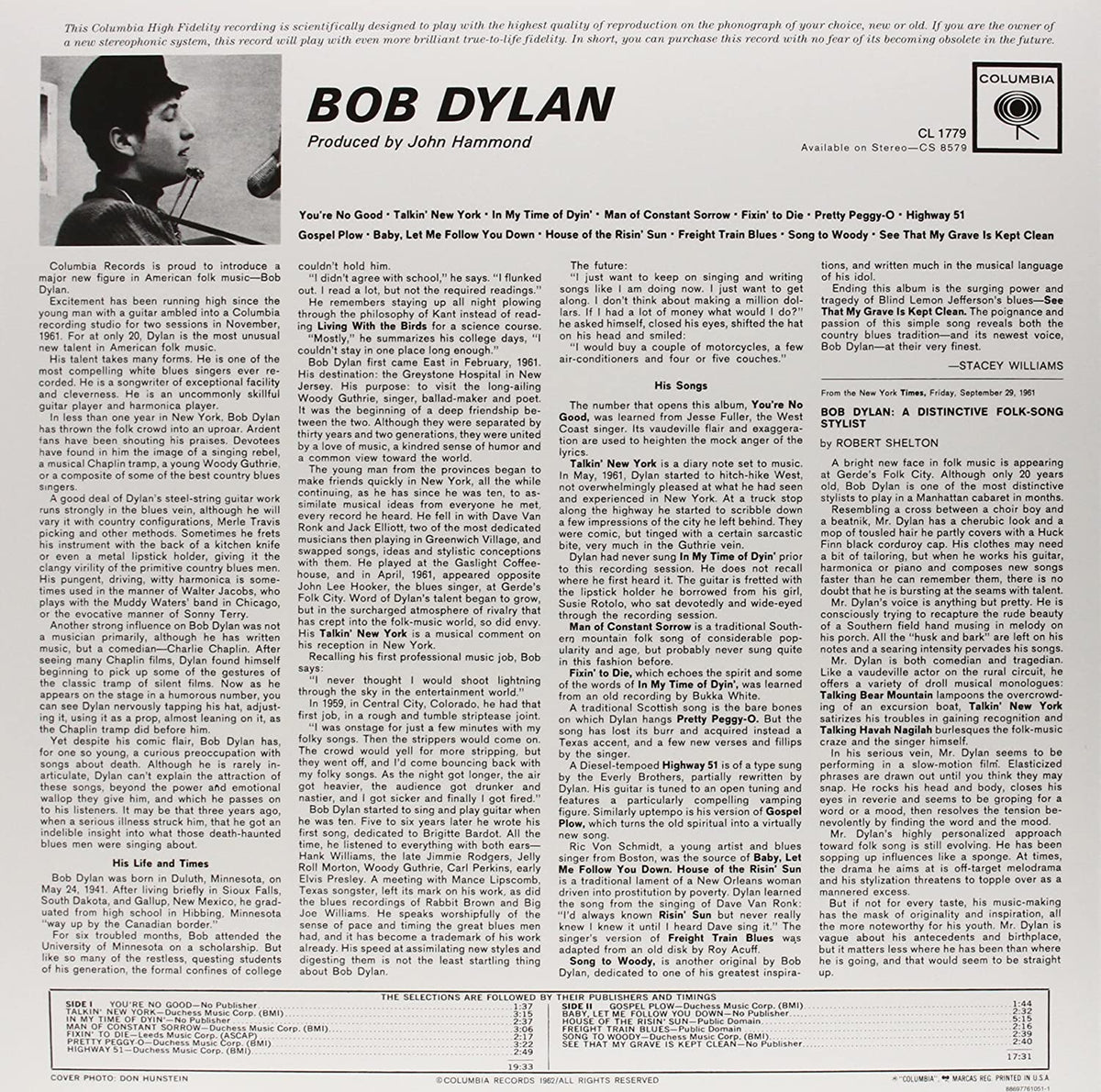 Dylan, Bob/Bob Dylan (Audiophile Pressing) [LP]