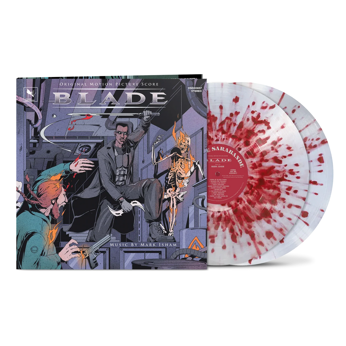 Mark Isham "Blade (Original Motion Picture Soundtrack)" 2xLP (Deluxe Edition Blood Splatter Clear Vinyl)