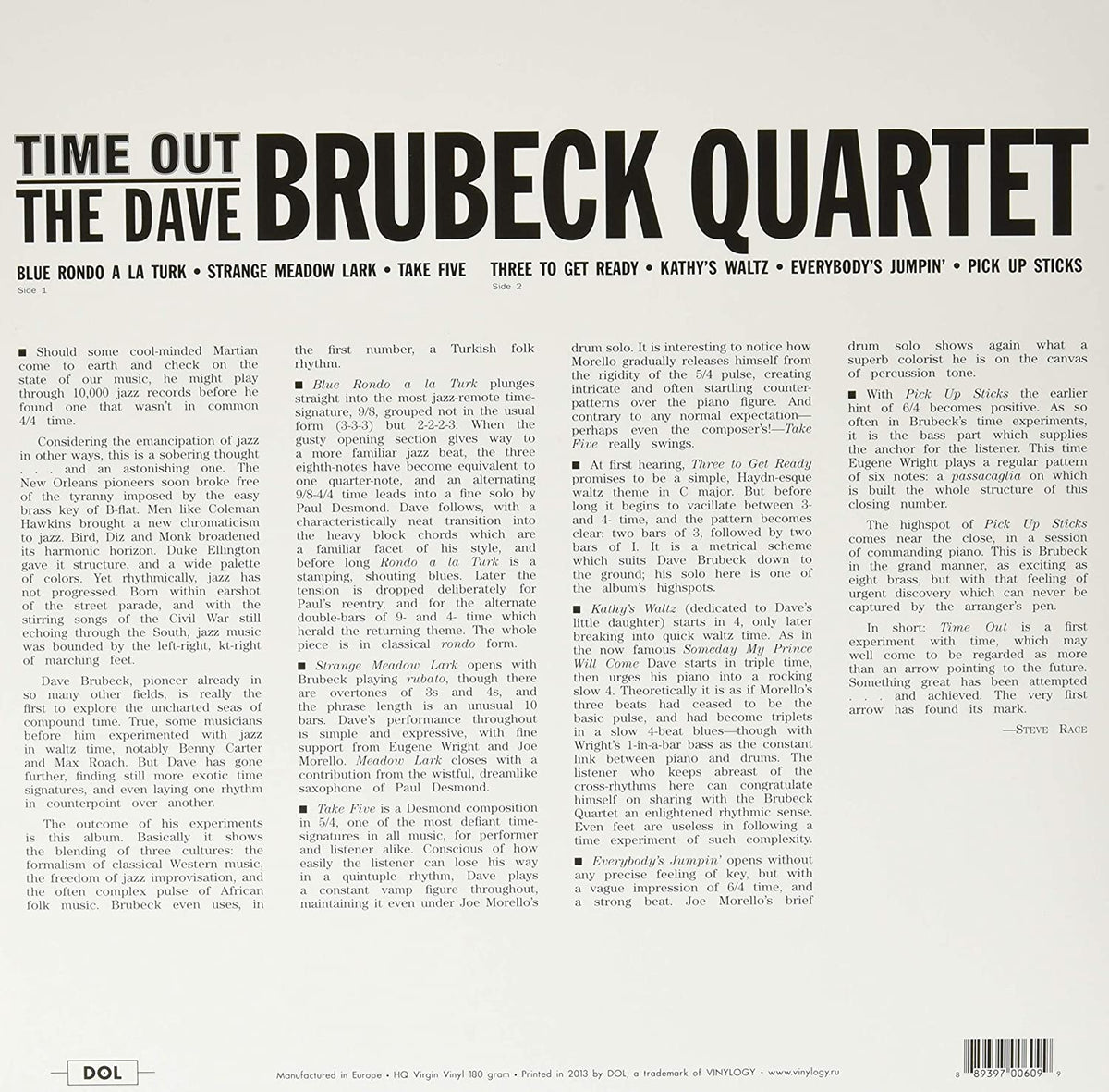 Brubeck, Dave/Time Out (blue vinyl/180g) [LP]