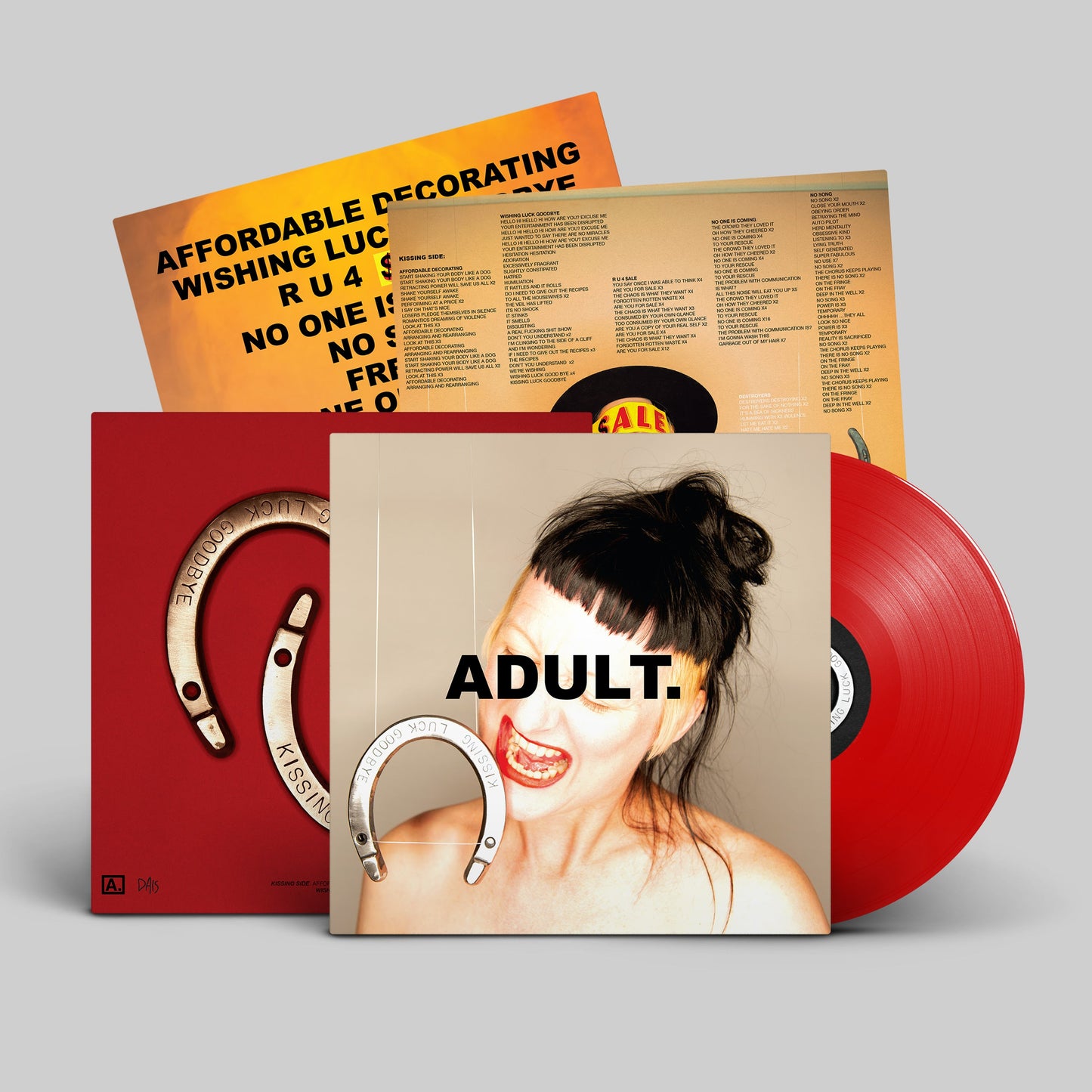 ADULT. "Kissing Luck Goodbye" LP (Opaque Red Vinyl)