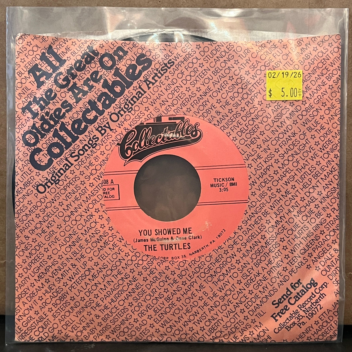 Used Vinyl: Turtles "You Showed Me / Buzzsaw" 7" (80's pressing)