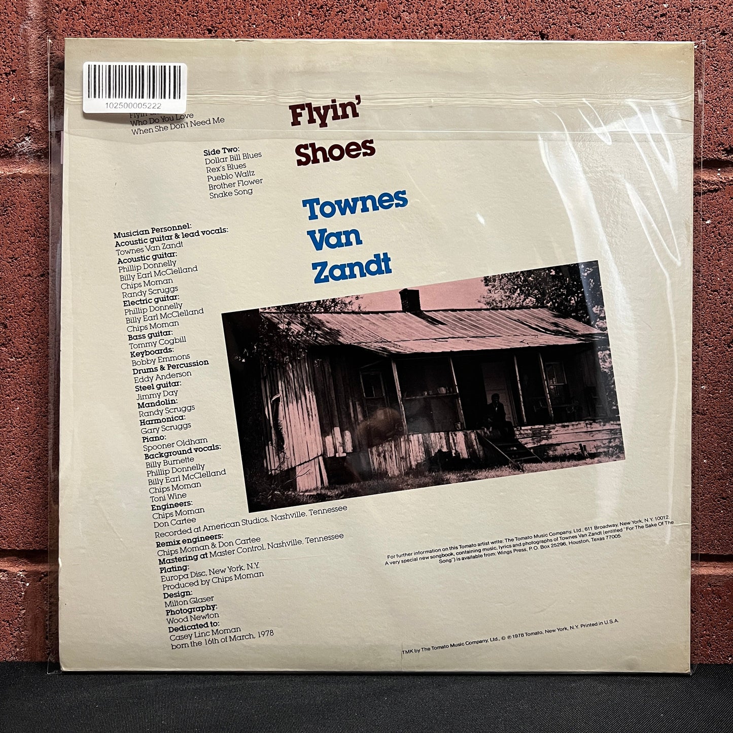 Used Vinyl: Townes Van Zandt "Flyin' Shoes" LP (1978 US Press)