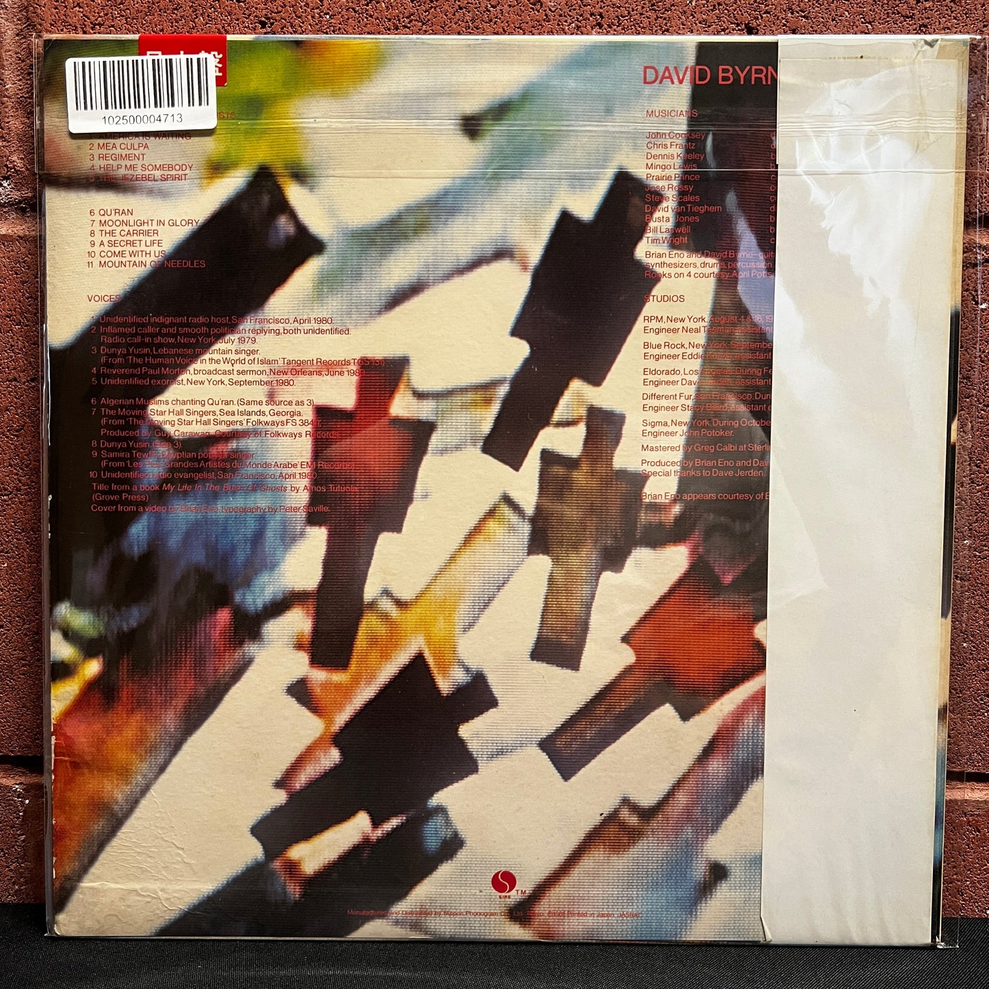 Used Vinyl: Brian Eno and David Byrne "My Life In The Bush Of Ghosts" LP (1981 Japanese White Label Promo copy)