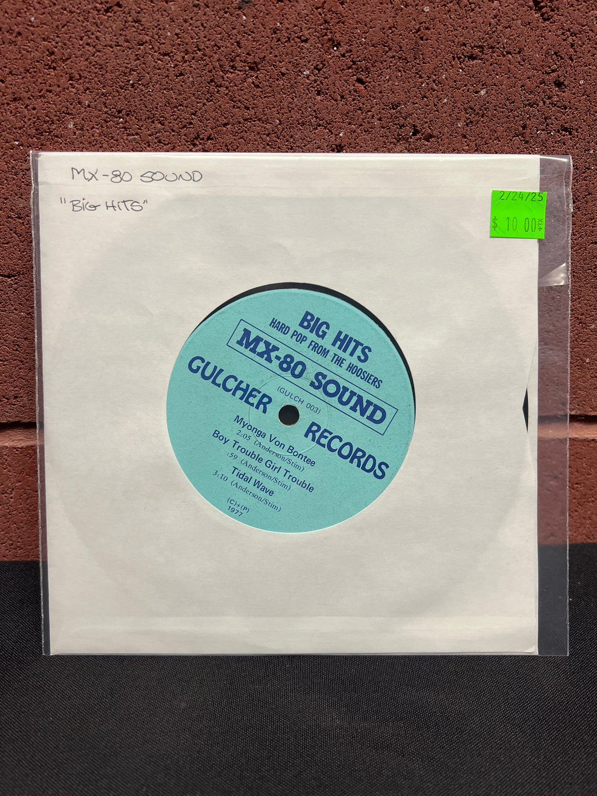Used Vinyl: MX-80 Sound "Big Hits - Hard Pop From The Hoosiers" 7"
