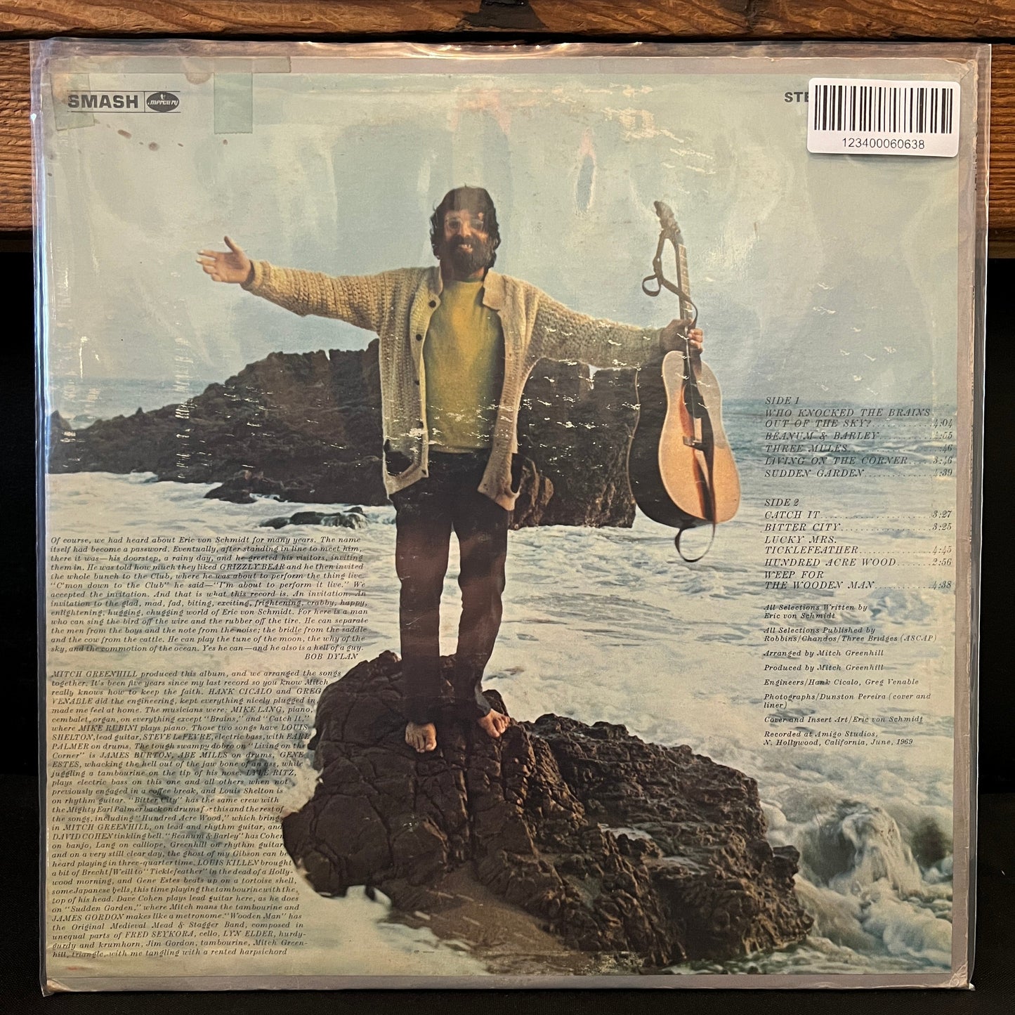 Used Vinyl: Eric Von Schmidt ‎"Who Knocked The Brains Out Of The Sky?" LP (1969 Promo Press)