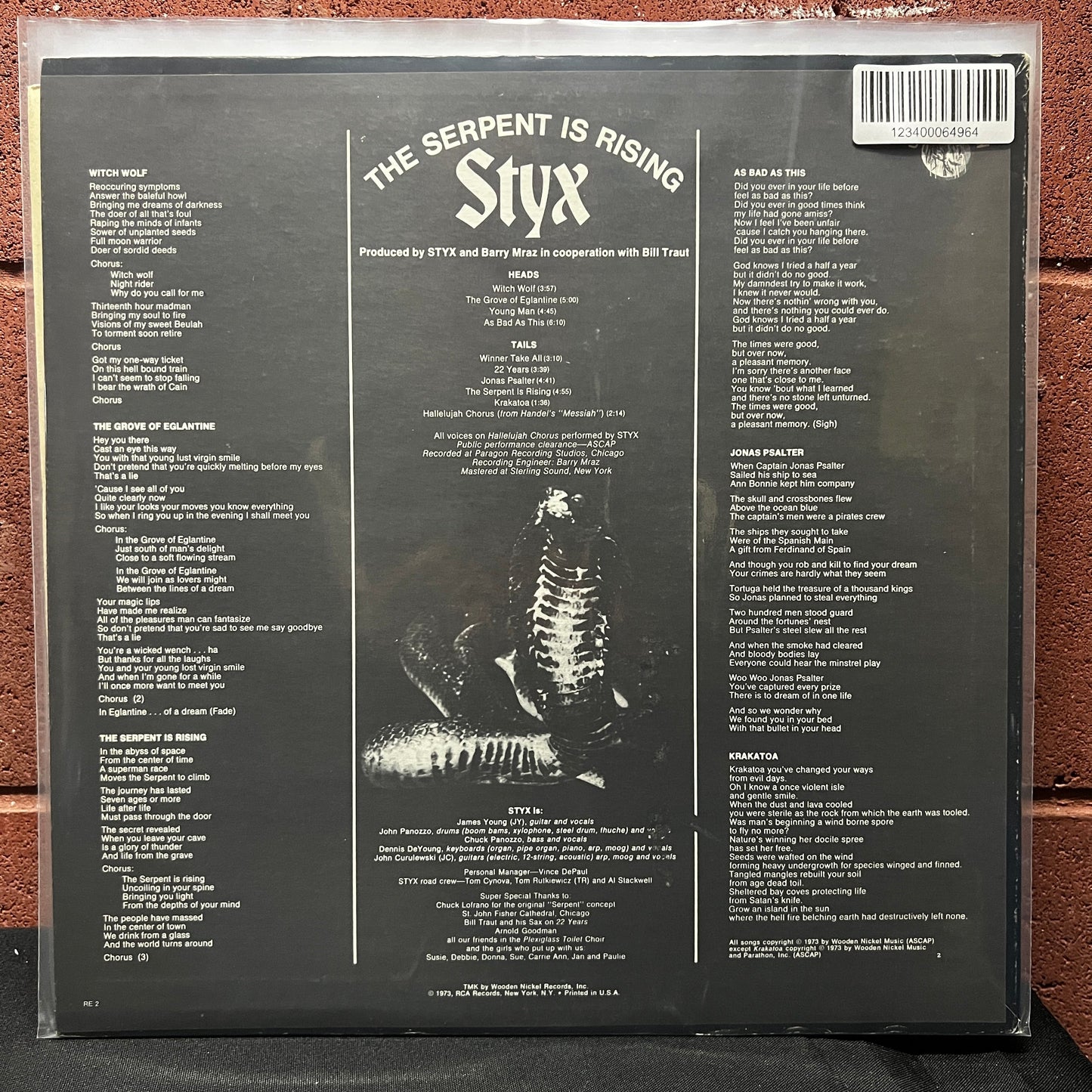 Used Vinyl: Styx "The Serpent Is Rising" LP (1973 Press)
