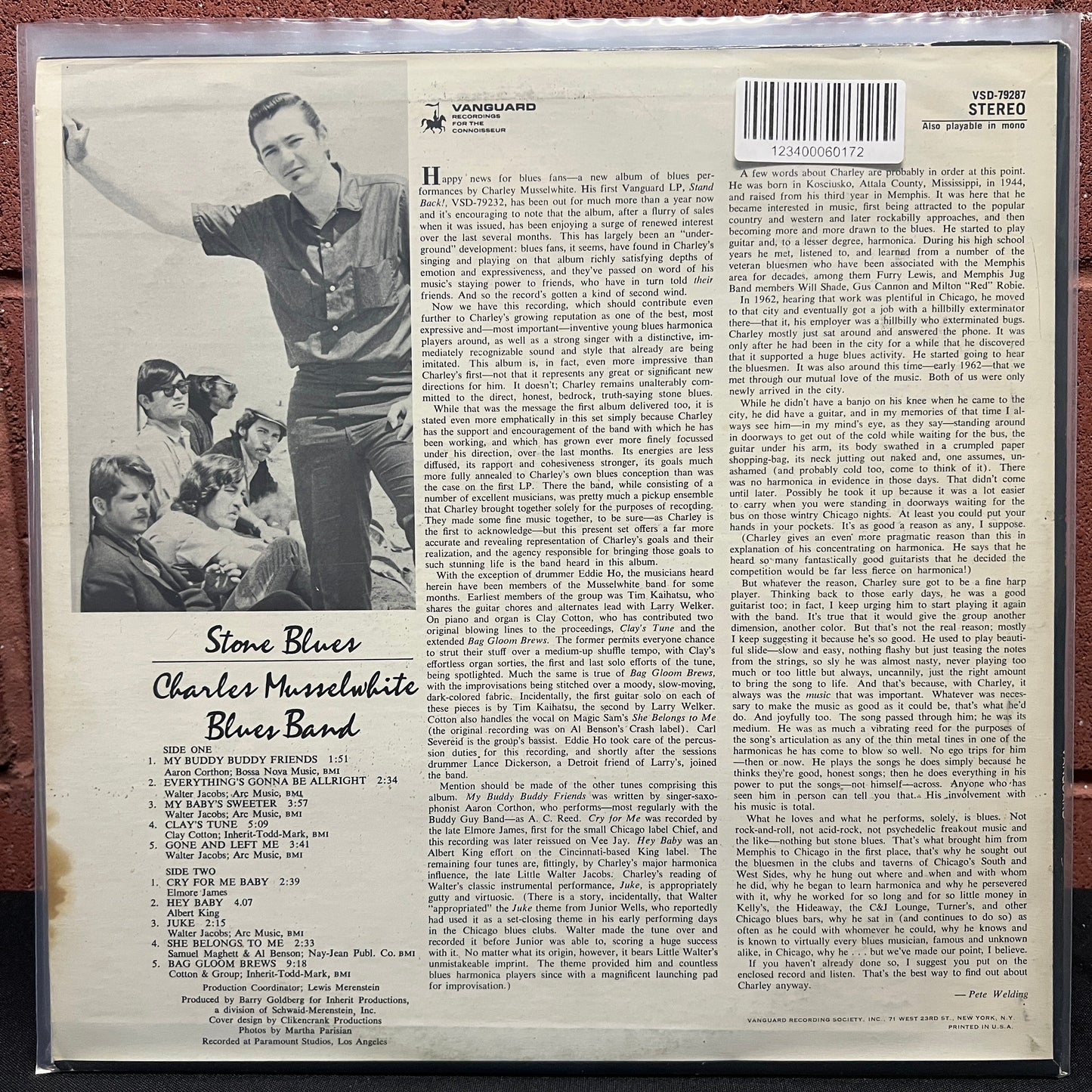 Used Vinyl: Charley Musselwhite Blues Band "Stone Blues" LP